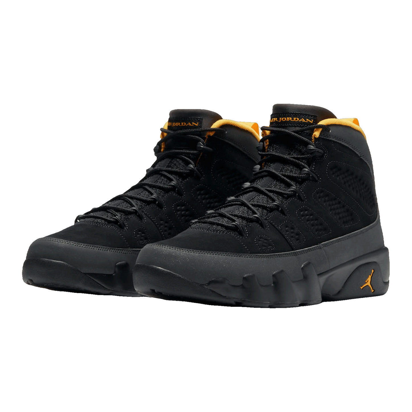 Nike Air Jordan 9 Retro Dark Charcoal University Gold (GS) Side 302359-070