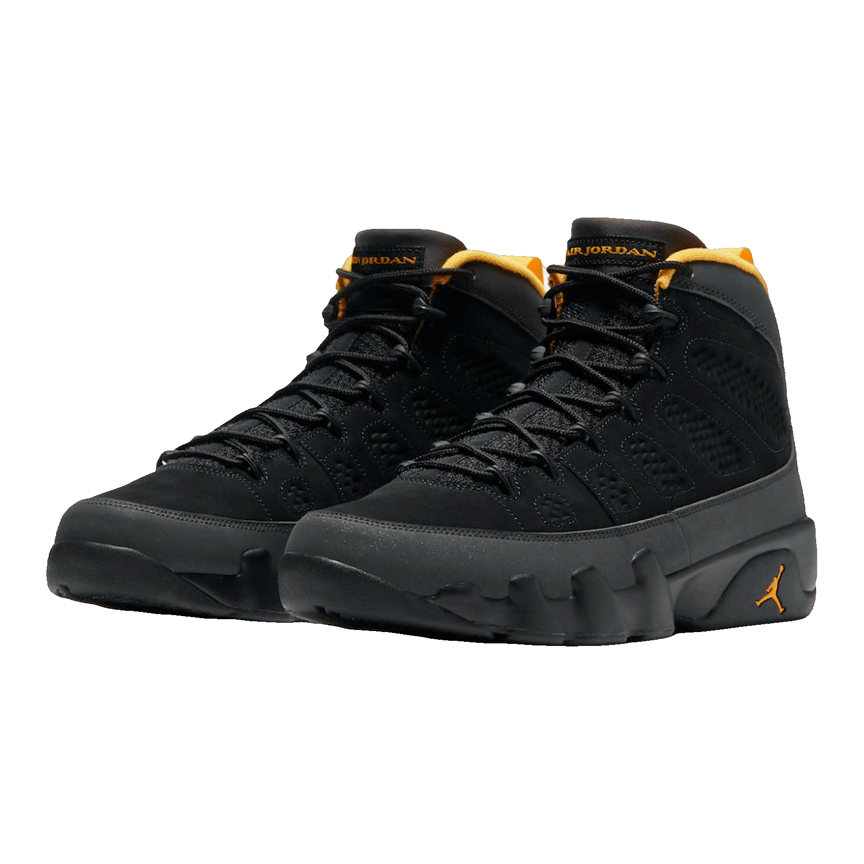 Nike Air Jordan 9 Retro Dark Charcoal University Gold (GS) Side 302359-070