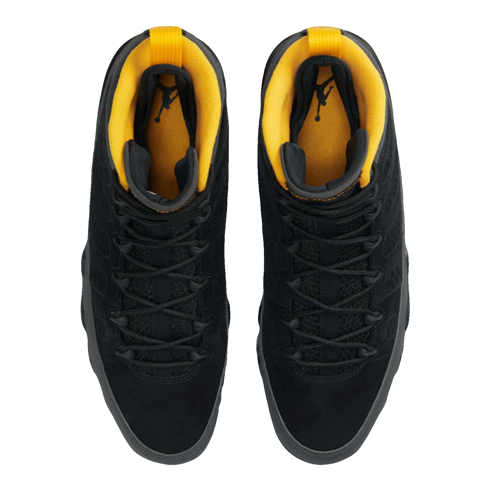 Nike Air Jordan 9 Retro Dark Charcoal University Gold Oben