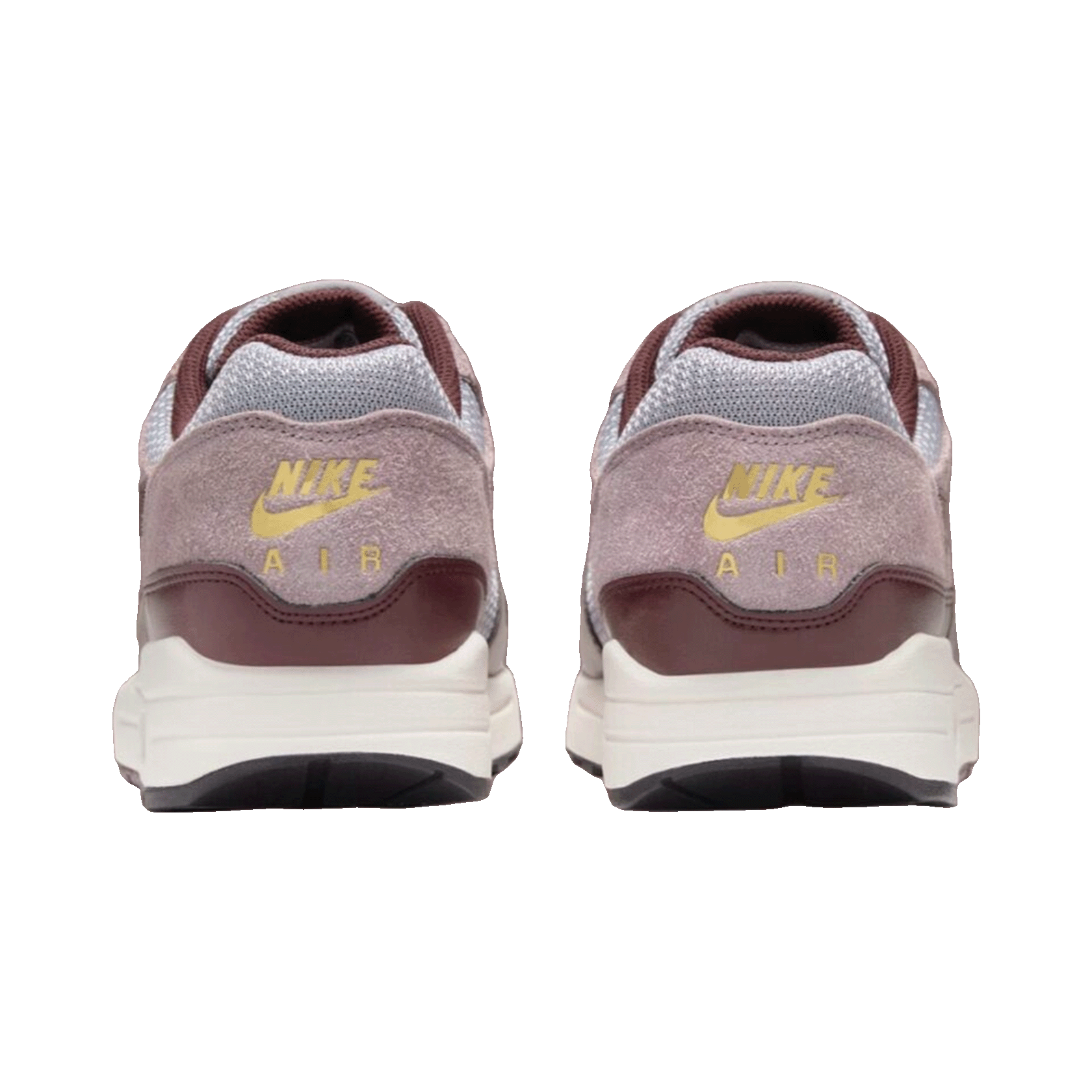 Nike Air Max 1 Essential PRM Cement Grey Burgundy Crush Back