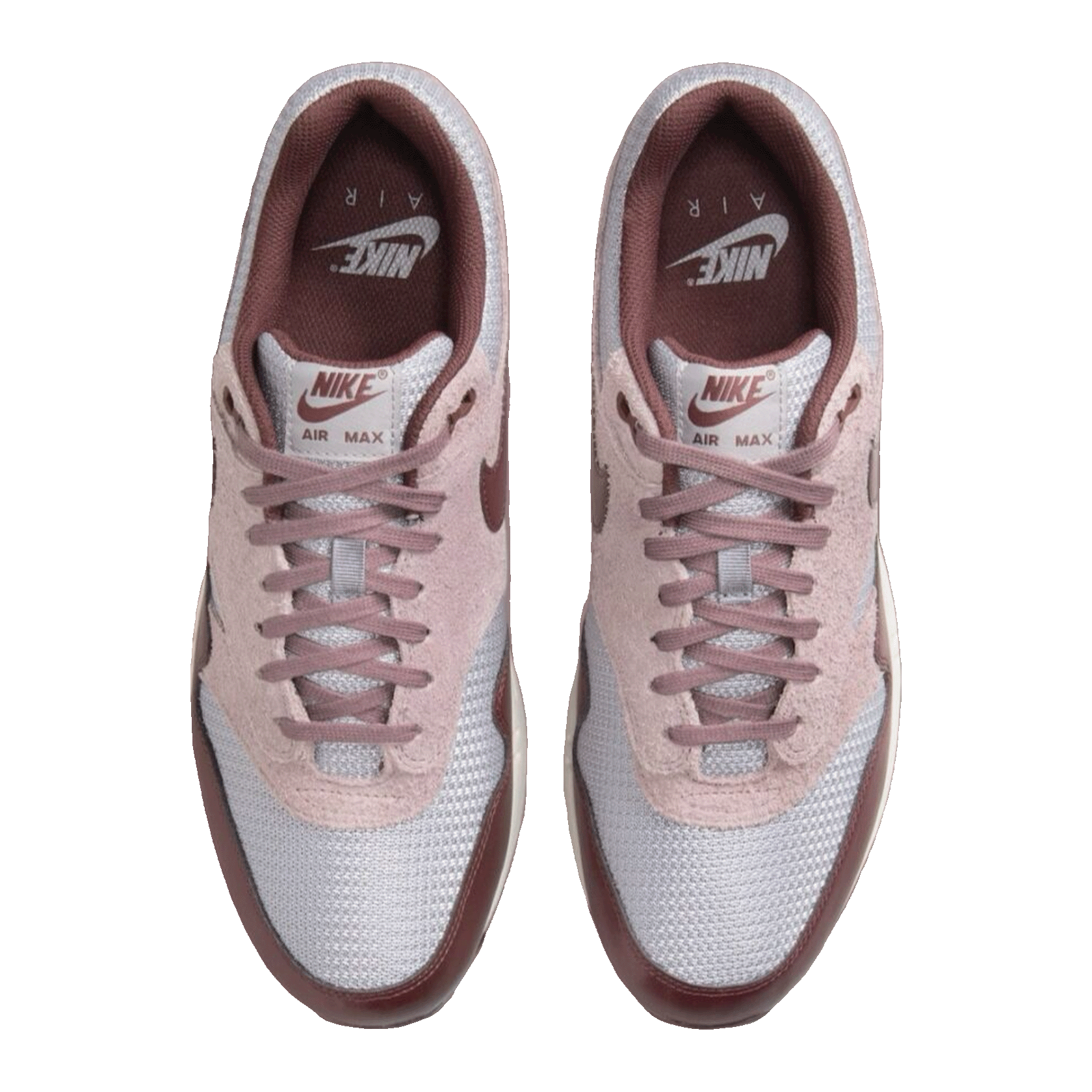 Nike Air Max 1 Essential PRM Cement Grey Burgundy Crush Oben