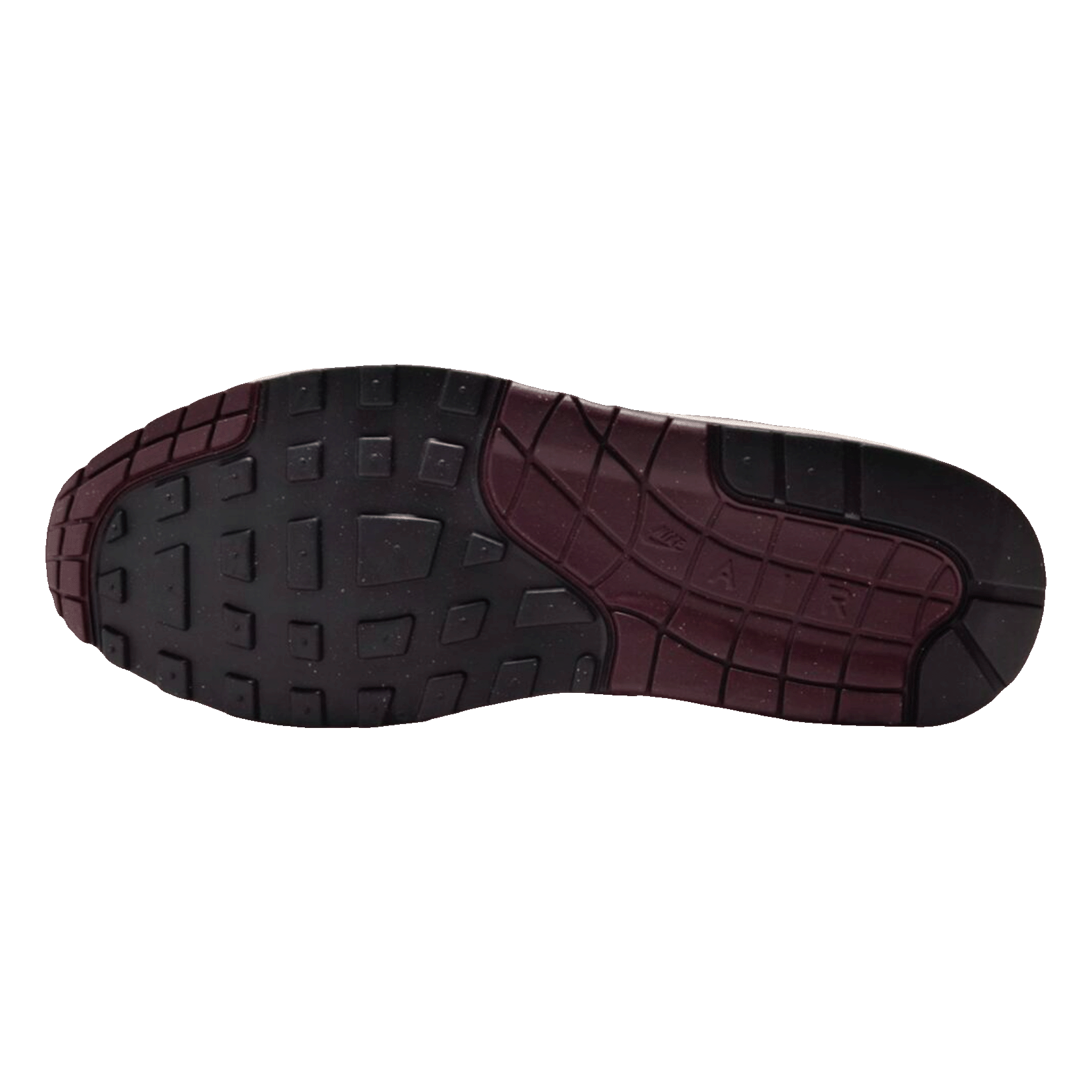 Nike Air Max 1 Essential PRM Cement Grey Burgundy Crush Sohle