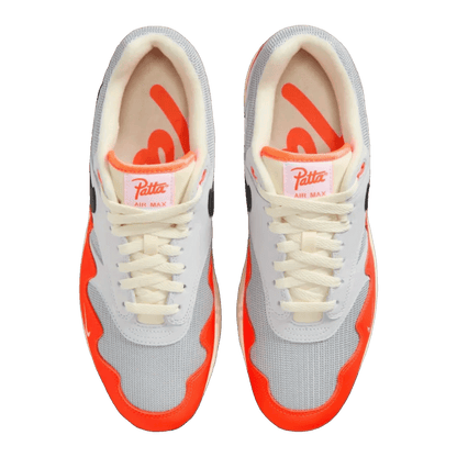 Nike Air Max 1 Patta Waves Hyper Crimson Pure Platinum (With Bracelet) Oben II7055-800