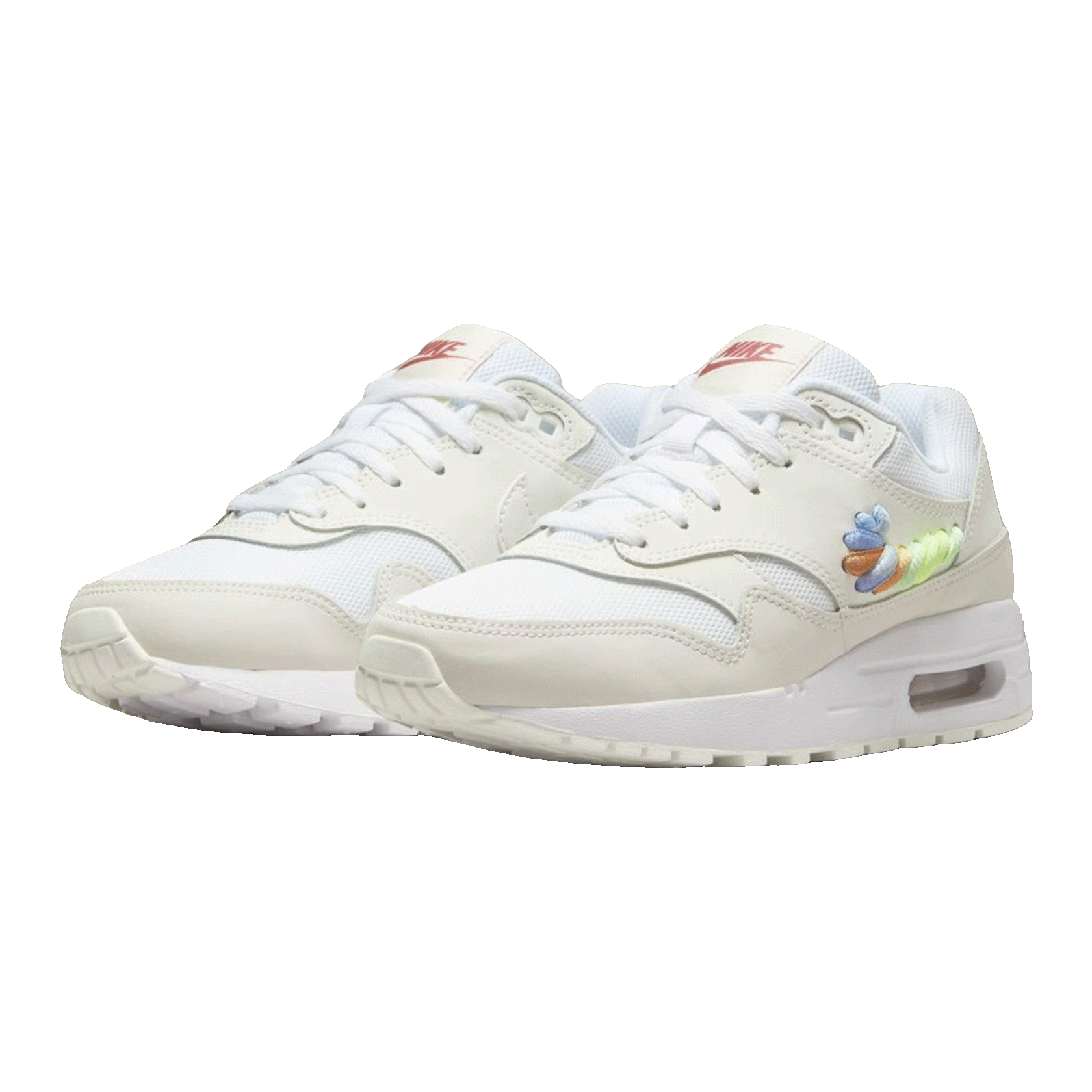 Nike Air Max 1 SE White Rainbow Lace Swoosh (GS) Side