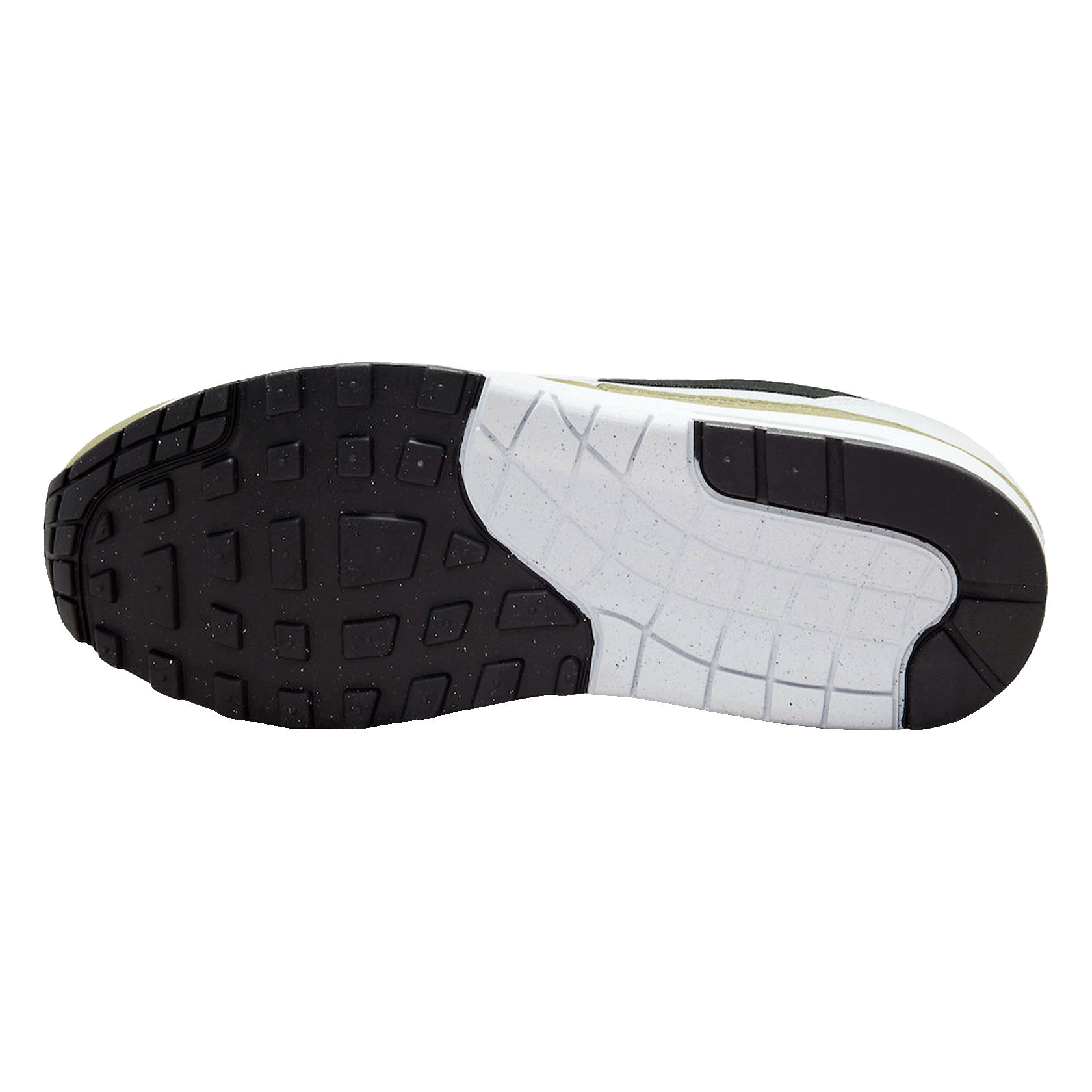 Nike Air Max 1 White Black Medium Olive Sohle
