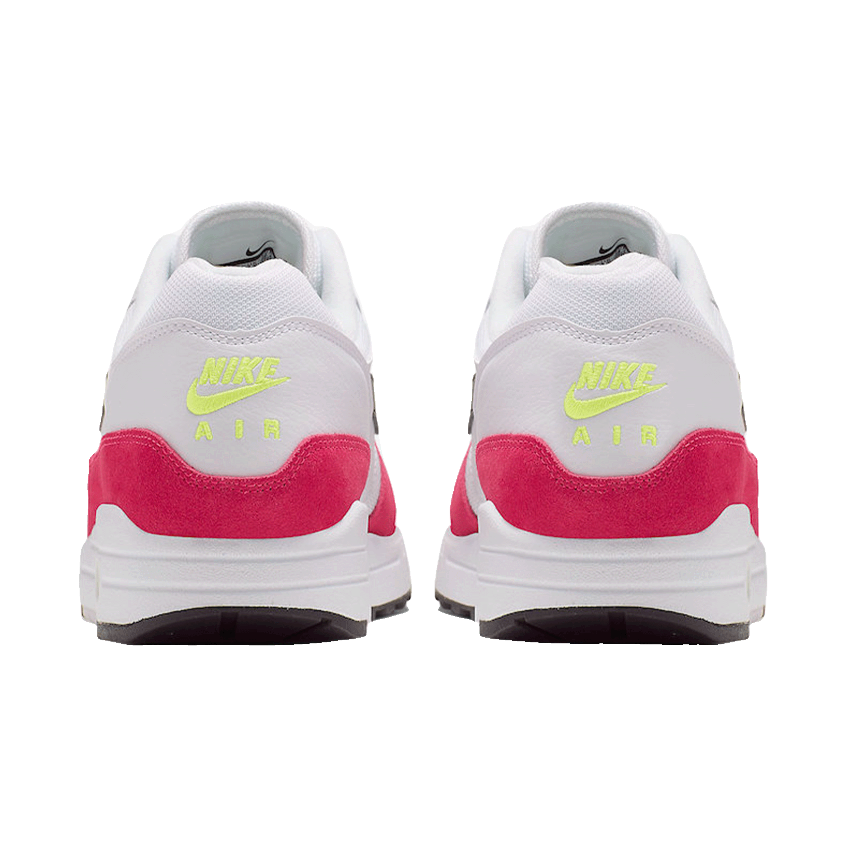 Nike Air Max 1 White Black Volt Rush Pink Back