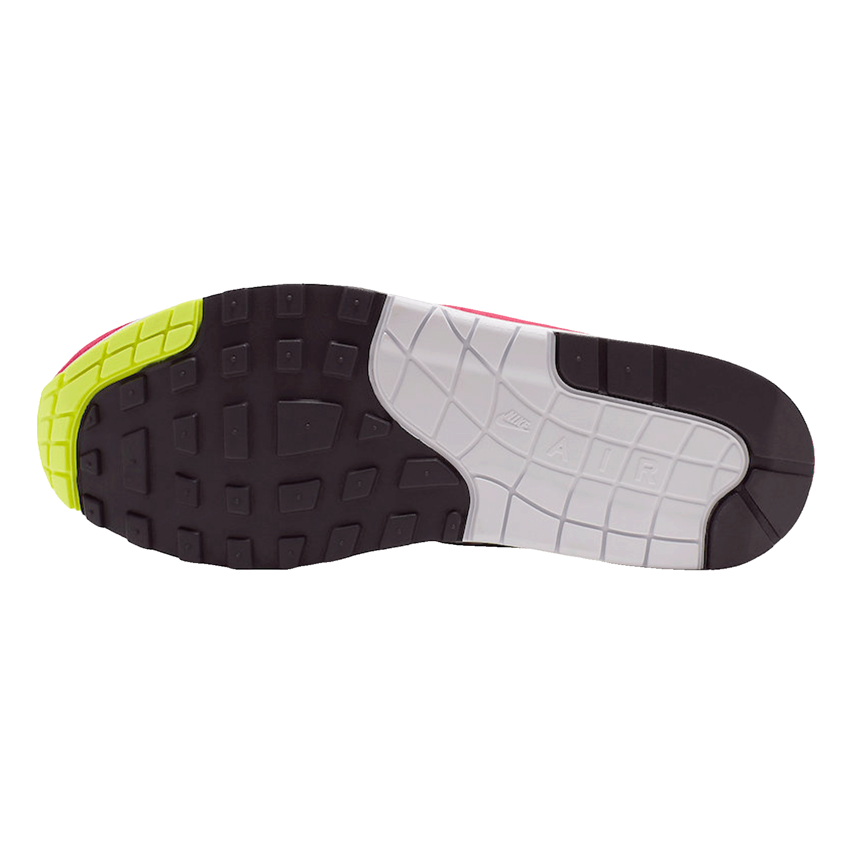 Nike Air Max 1 White Black Volt Rush Pink Sohle