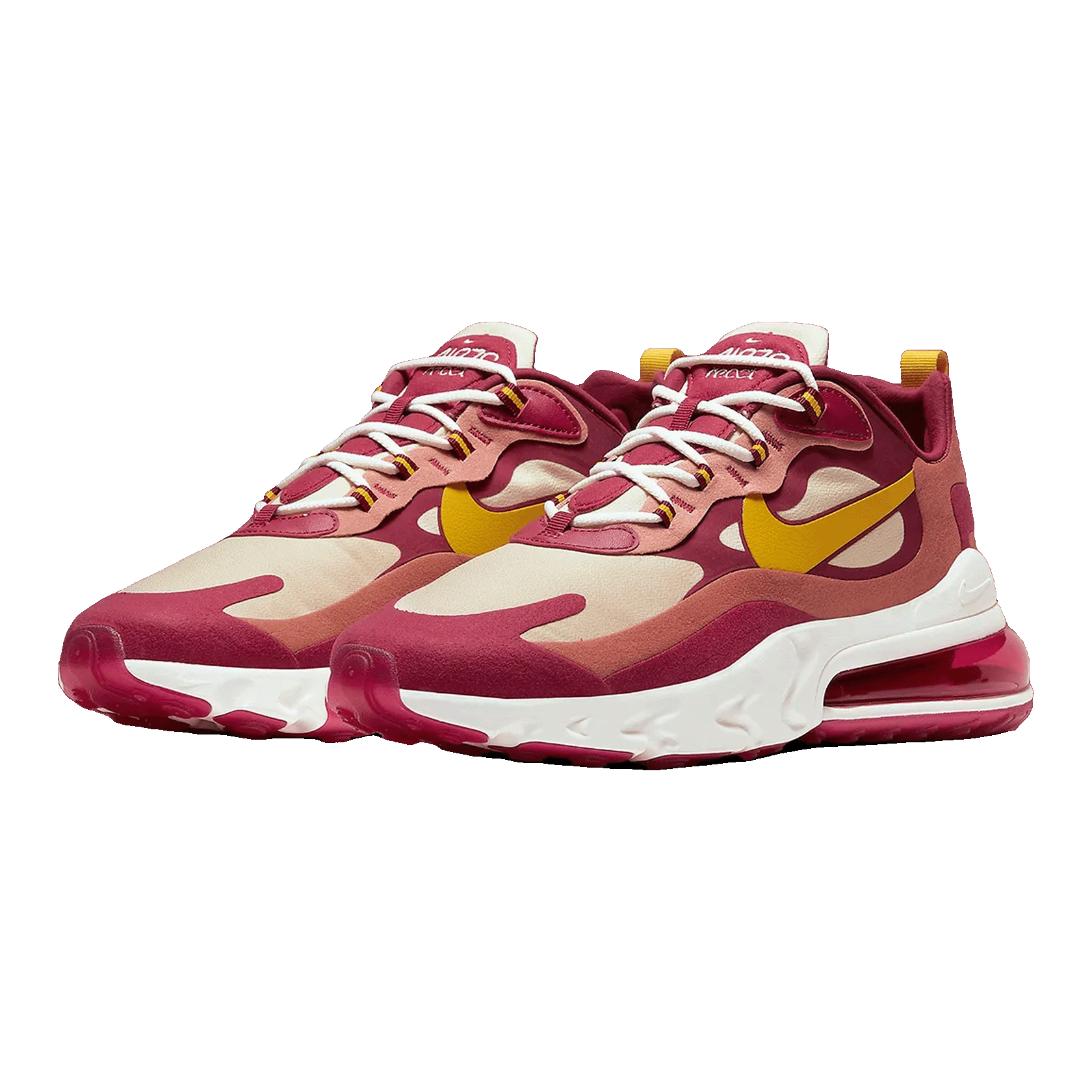 Nike Air Max 270 React Noble Red Team Gold Side AO4971-601