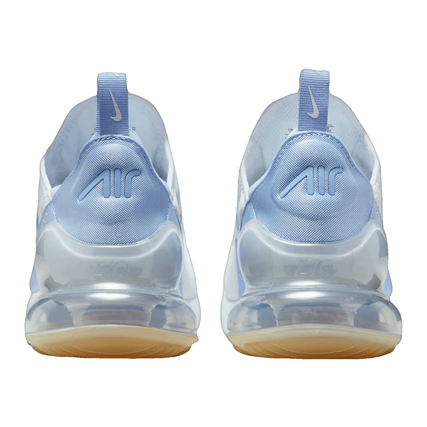 Nike Air Max 270 White Blue Tint Gum Light Brown Aluminum (W) Back HJ3222-103