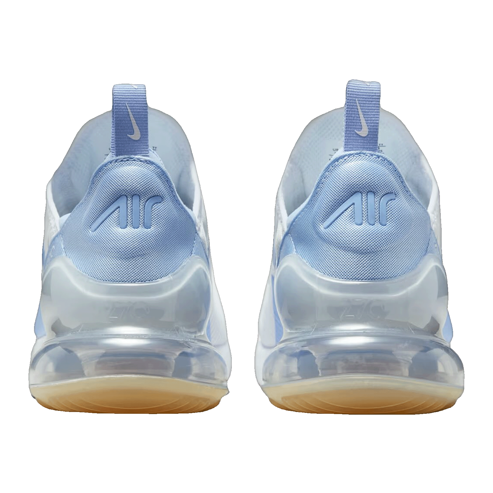 Nike Air Max 270 White Blue Tint Gum Light Brown Aluminum (W) Back HJ3222-103