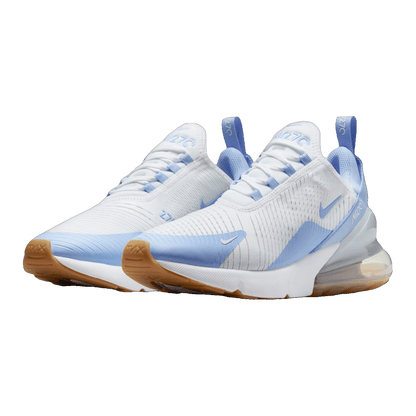 Nike Air Max 270 White Blue Tint Gum Light Brown Aluminum (W) Side HJ3222-103