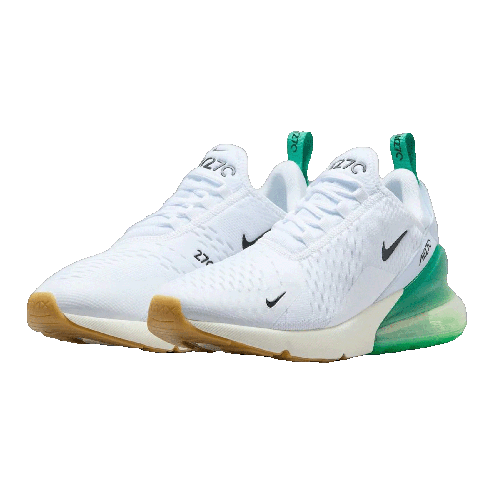 Nike Air Max 270 White Summit White Stadium Green Black (W) Side AH6789-125