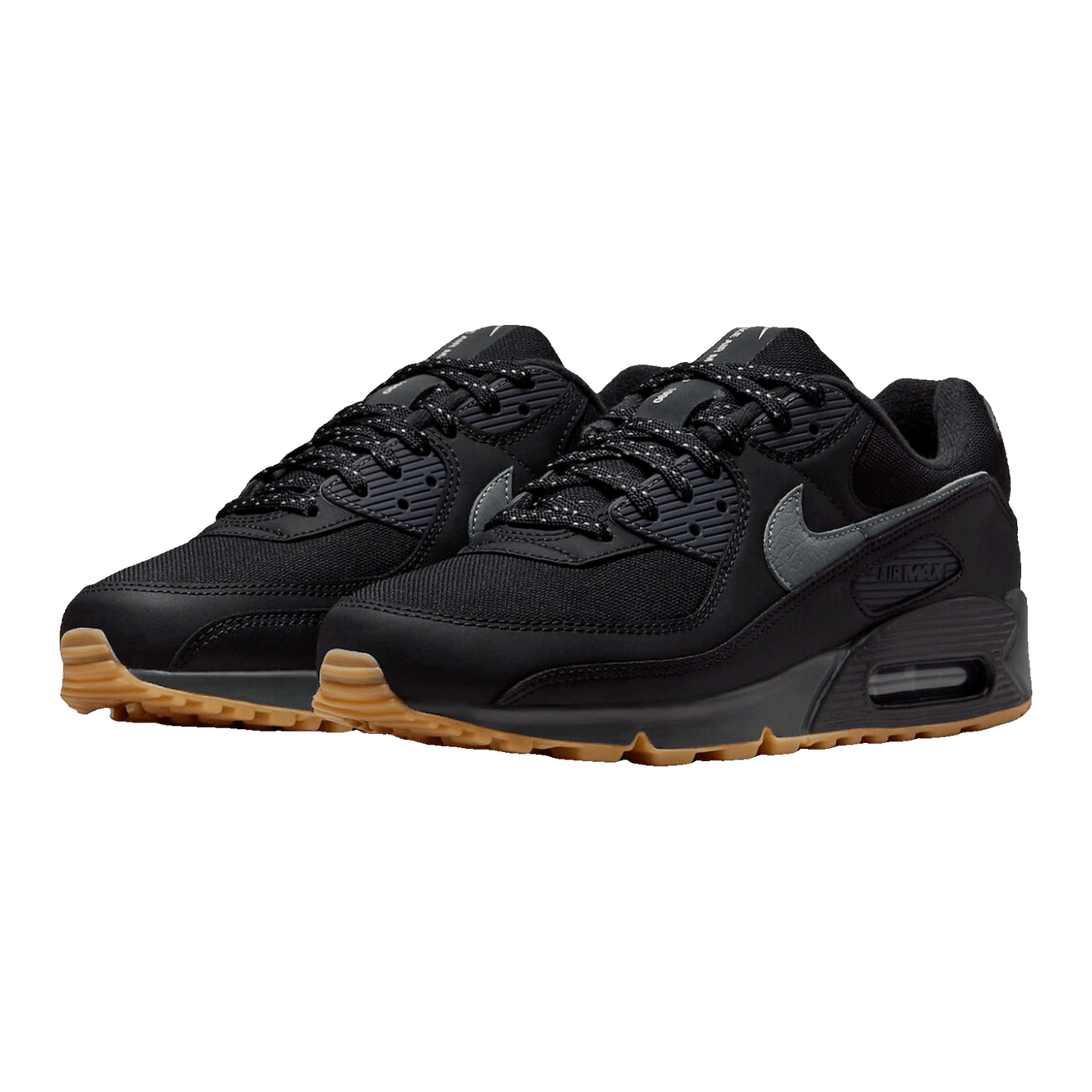 Nike Air Max 90 Black Smoke Grey Gum Reflective Side FV0387-001