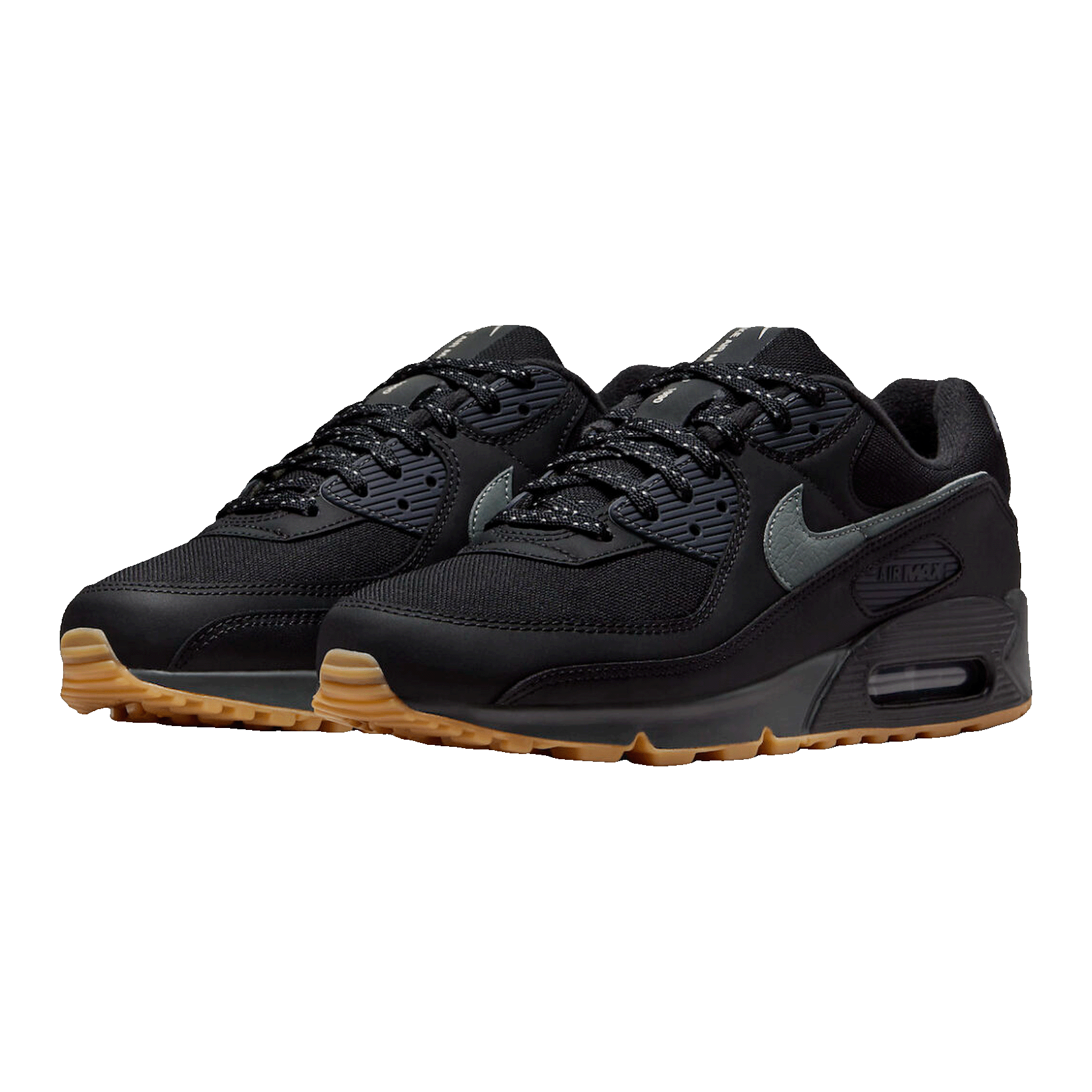 Nike Air Max 90 Black Smoke Grey Gum Reflective Side FV0387-001
