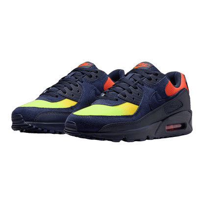 Nike Air Max 90 Blackened Blue Lemon Venom Hyper Crimson Gradient Side DM0029-700