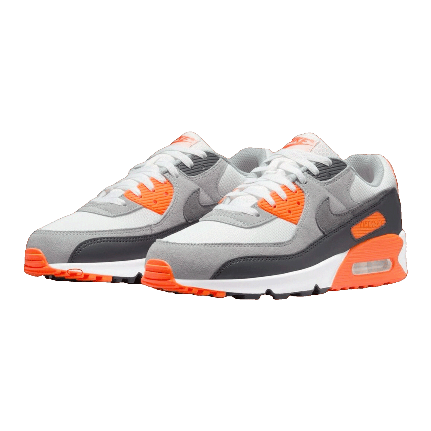 Nike Air Max 90 Summit White Safety Orange Dark Smoke Grey Smoke Grey Side DM0029-108