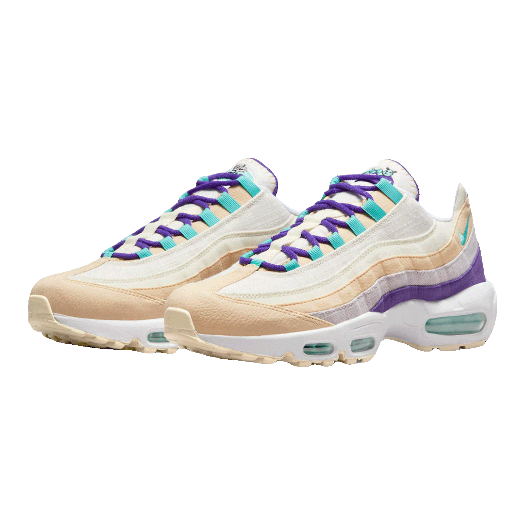 Nike Air Max 95 Air Sprung Sail Purple Teal Side