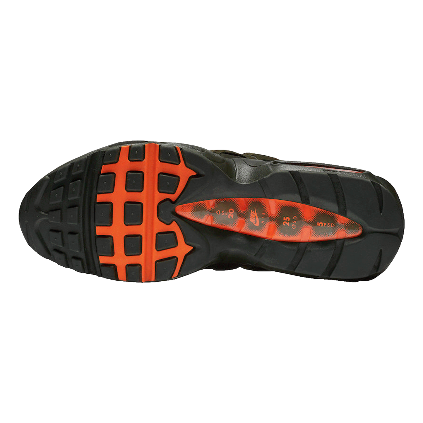 Nike Air Max 95 OG Neutral Olive Total Orange Sohle