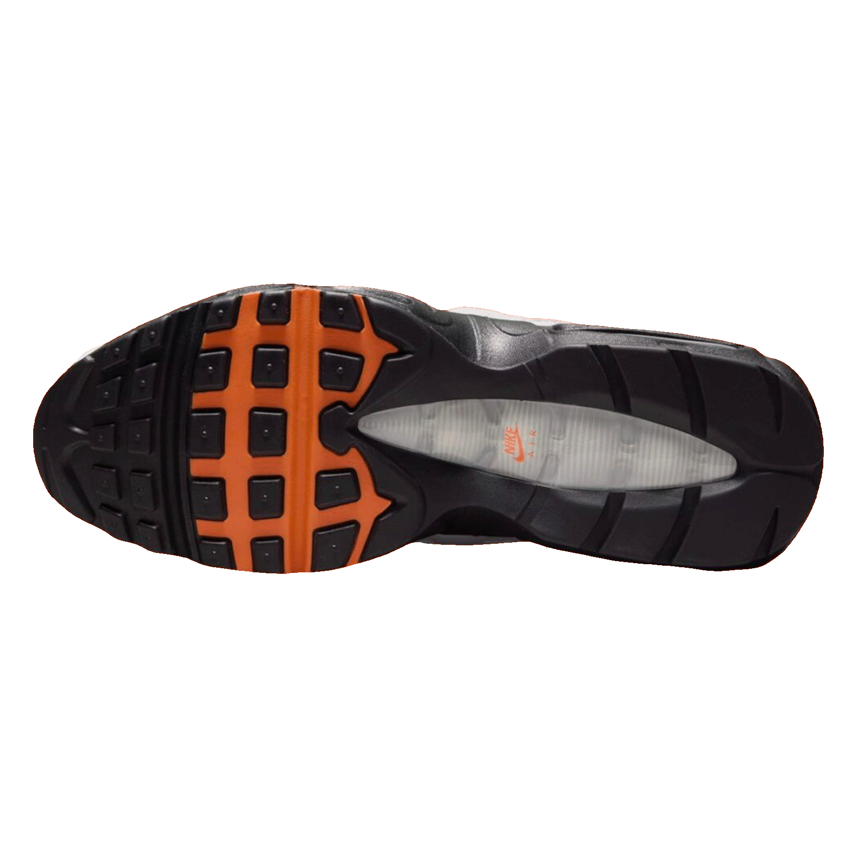 Nike Air Max 95 Wolf Grey Safety Orange Pure Platinum Sohle