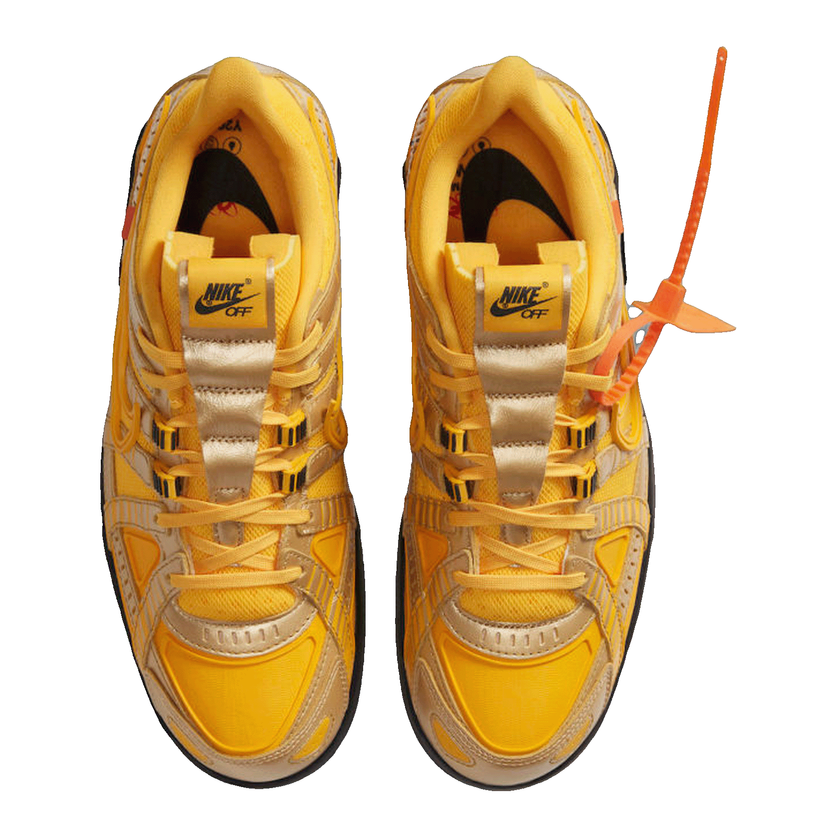 Nike Air Rubber Dunk Off-White University Gold Oben CU6015-700