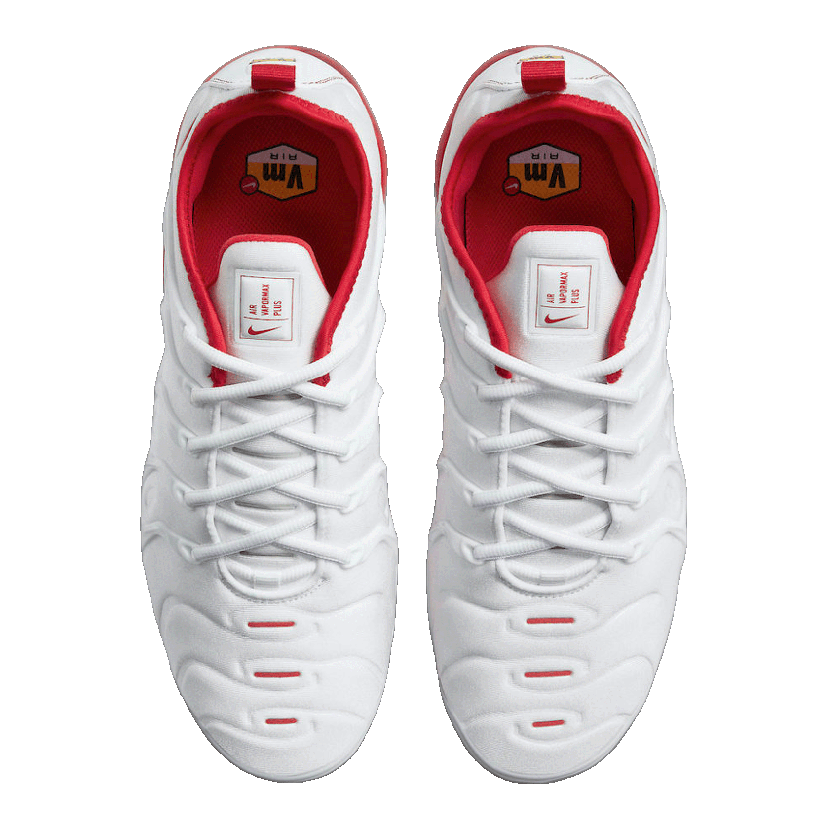 Nike Air VaporMax Plus White Red Oben