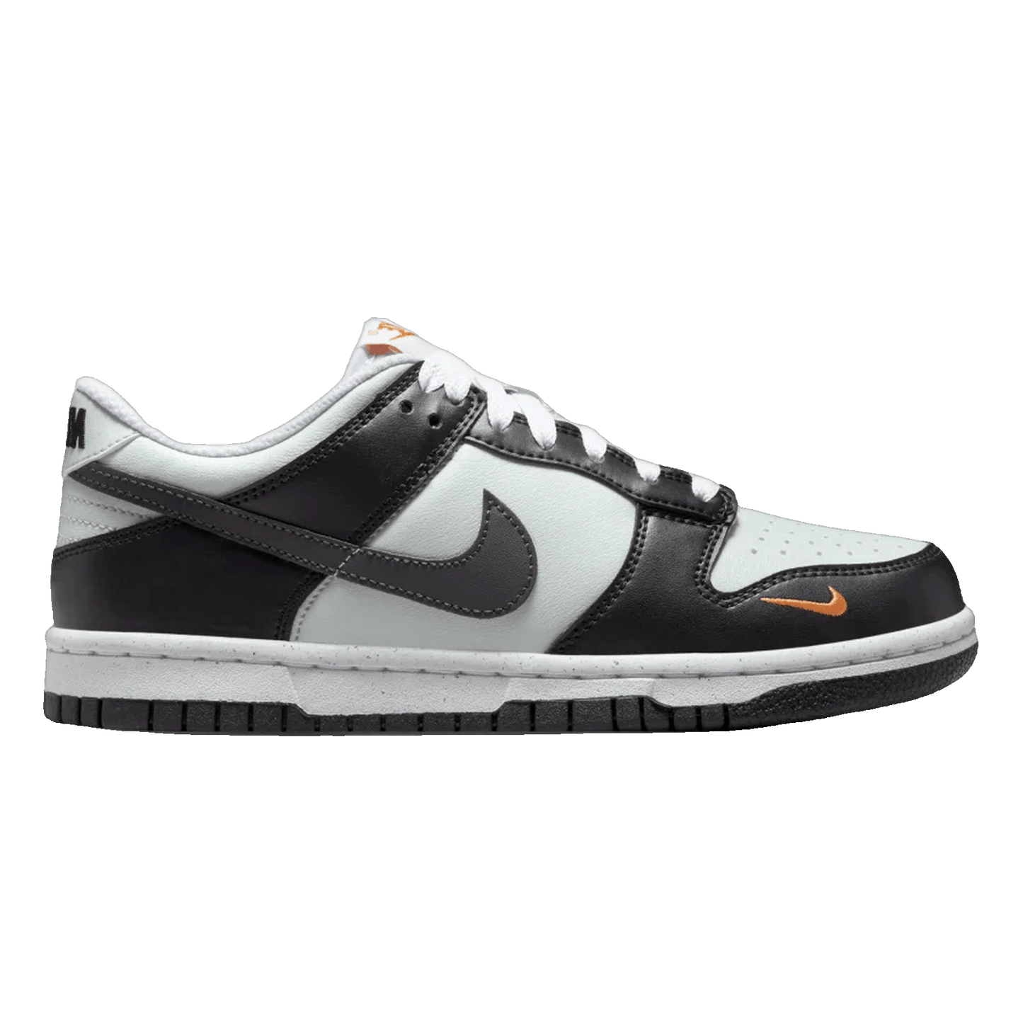 Nike Dunk Low Black Bright Mandarin Mini Swoosh (GS) FN7784-001