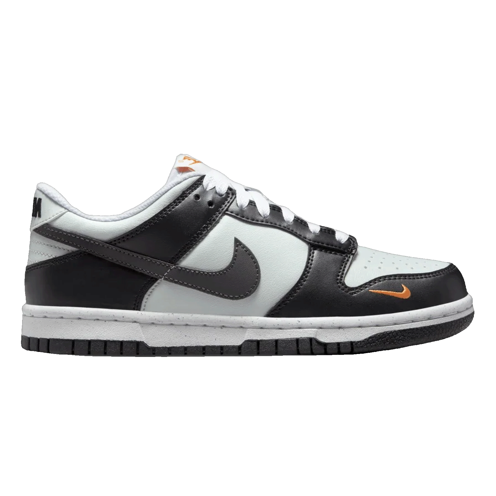 Nike Dunk Low Black Bright Mandarin Mini Swoosh (GS) FN7784-001