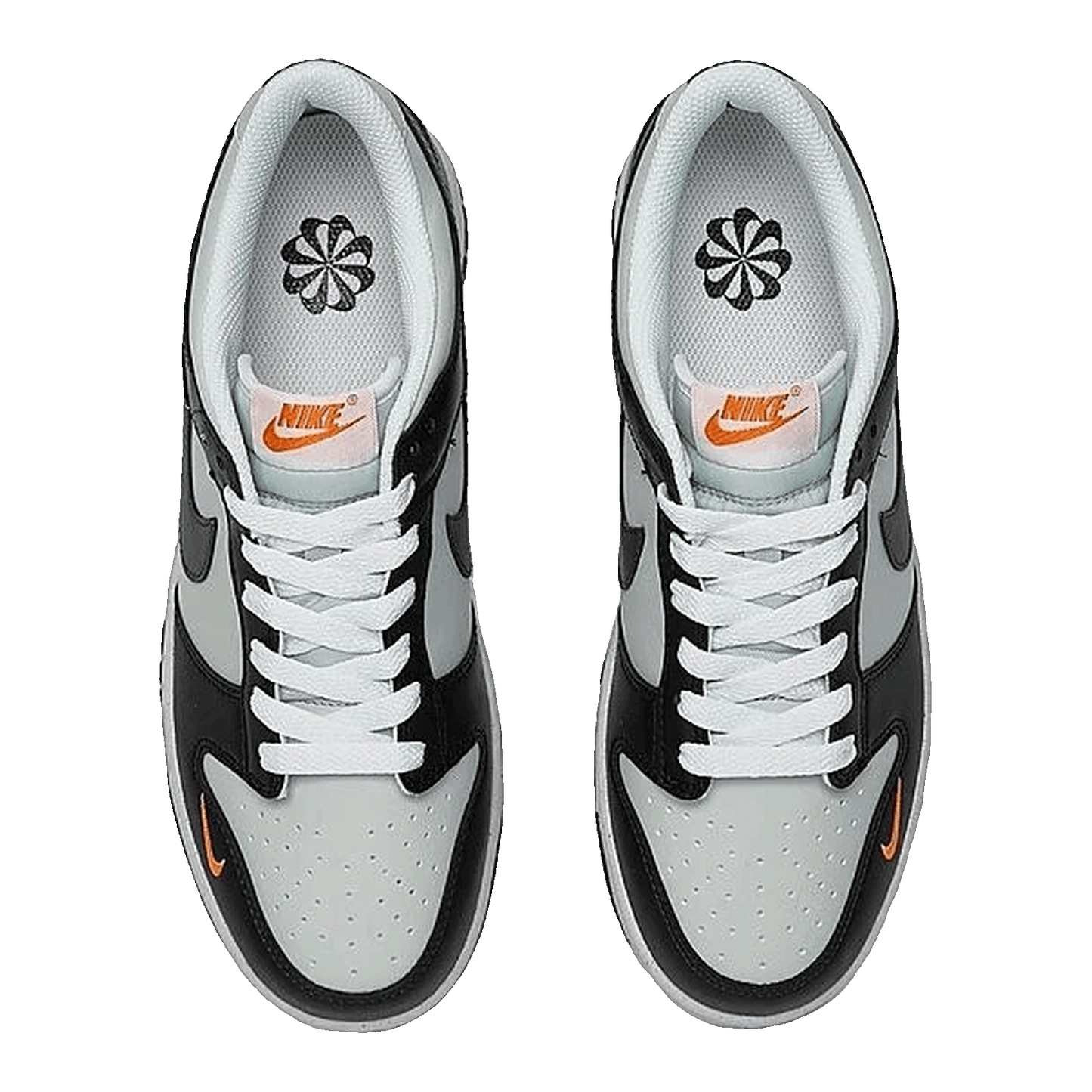 Nike Dunk Low Black Bright Mandarin Mini Swoosh (GS) FN7784-001