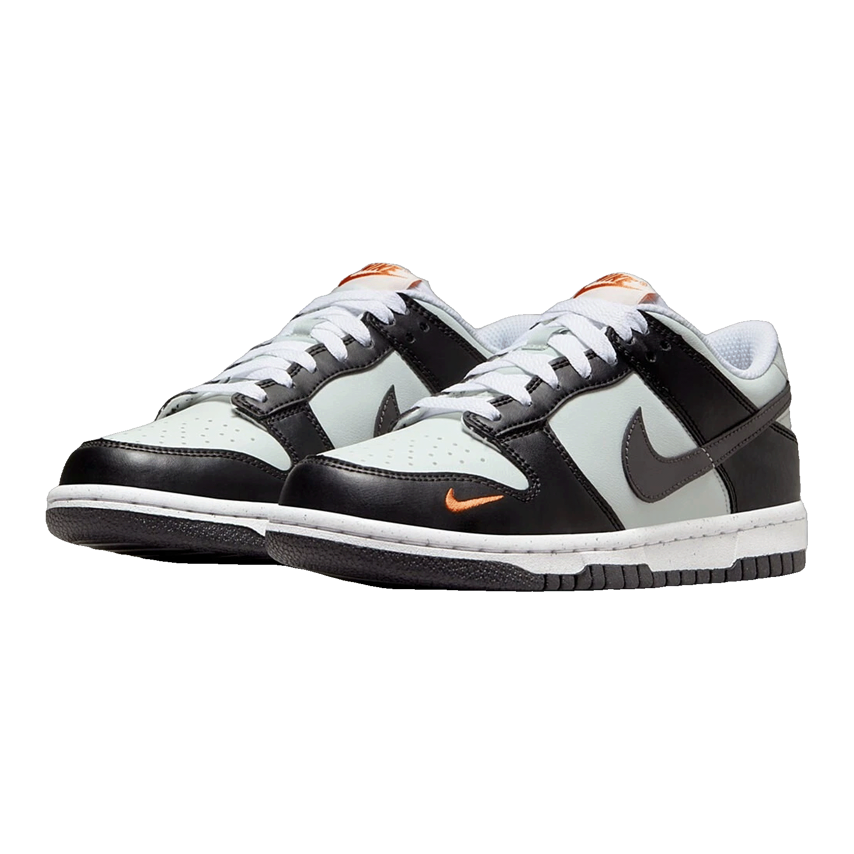 Nike Dunk Low Black Bright Mandarin Mini Swoosh (GS) FN7784-001
