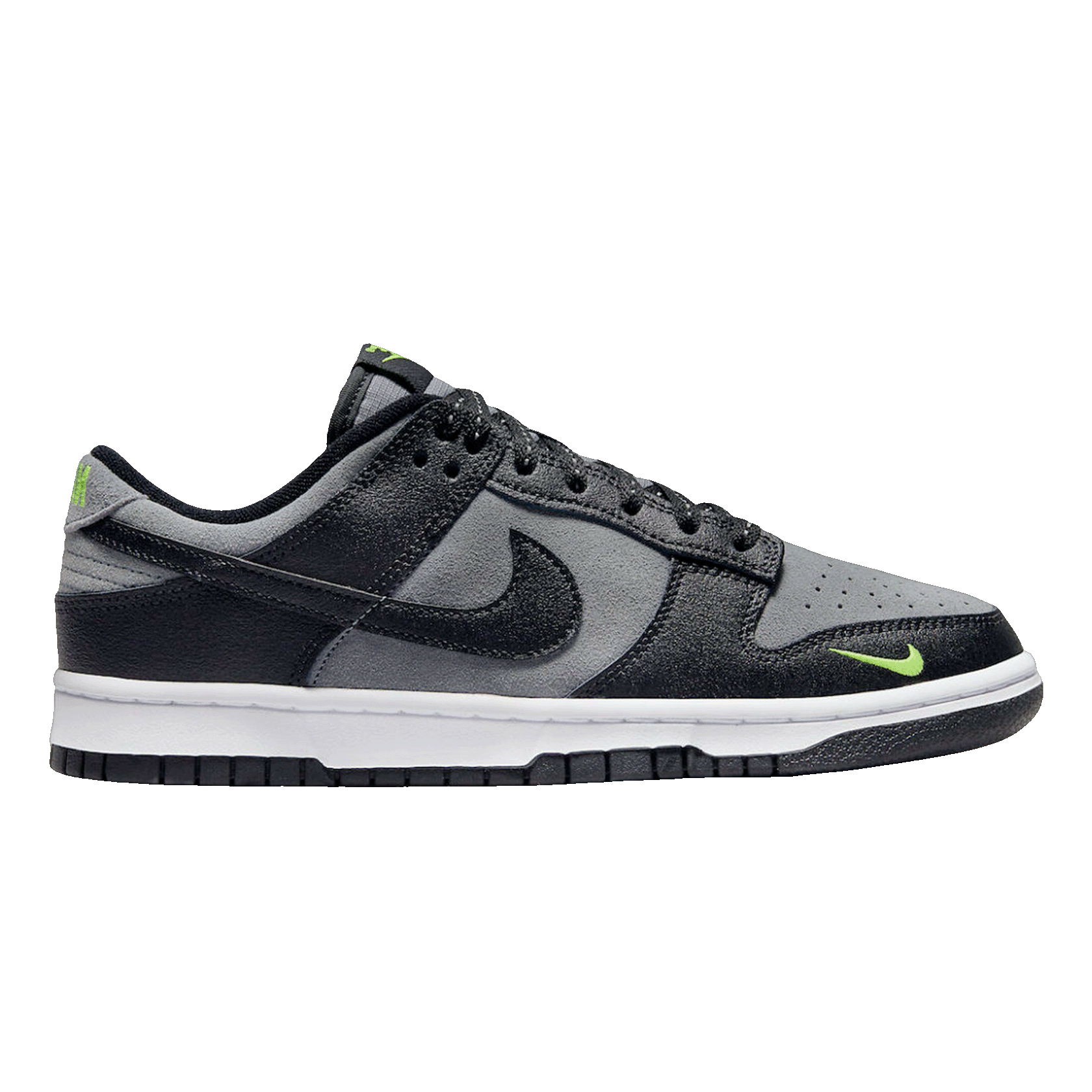 Nike Dunk Low Black Cool Grey Volt Mini Swoosh FQ2205-001