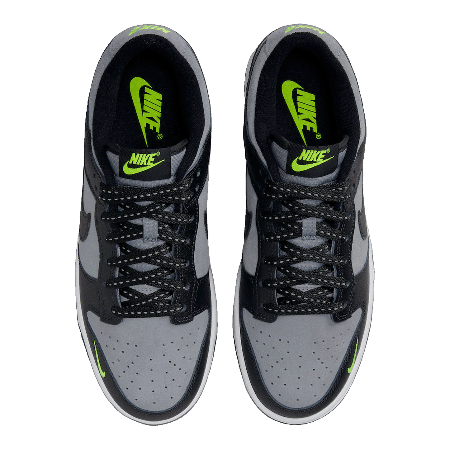 Nike Dunk Low Black Cool Grey Volt Mini Swoosh FQ2205-001