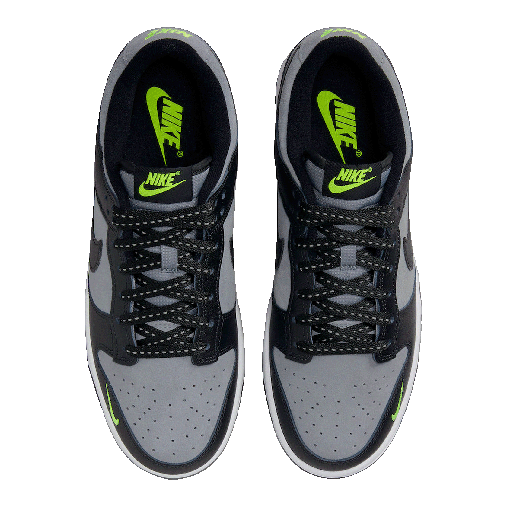 Nike Dunk Low Black Cool Grey Volt Mini Swoosh FQ2205-001