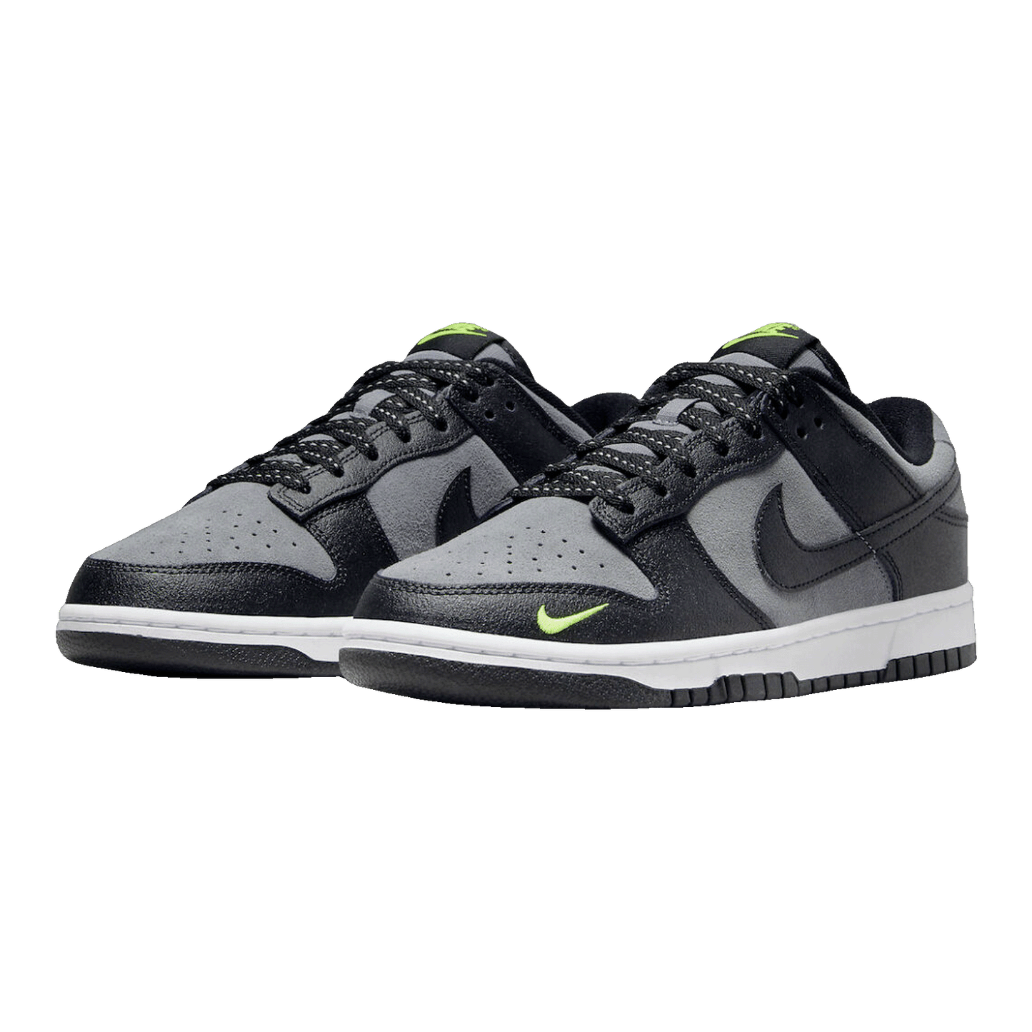 Nike Dunk Low Black Cool Grey Volt Mini Swoosh FQ2205-001