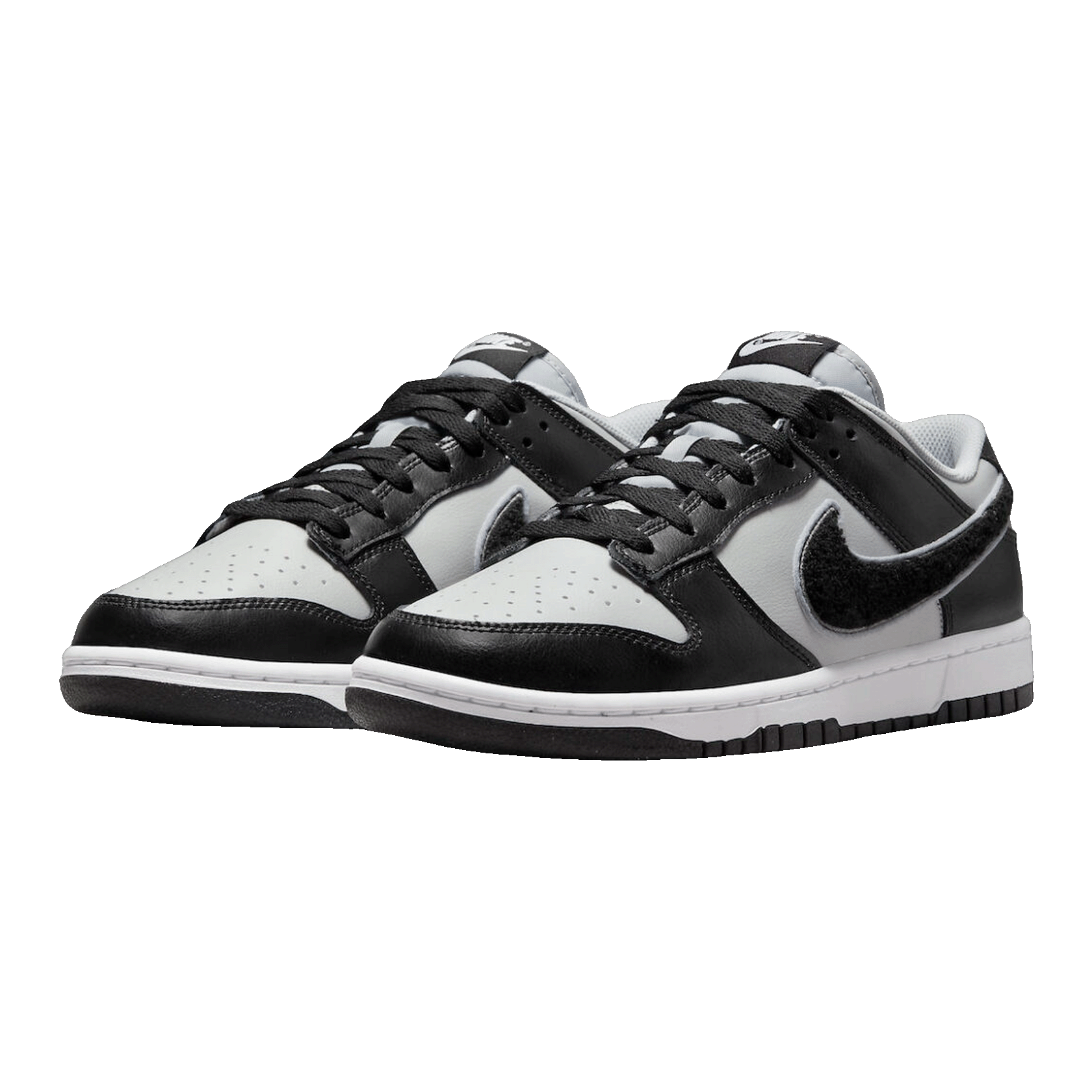 Nike Dunk Low Chenille Swoosh Black Grey DQ7683-001