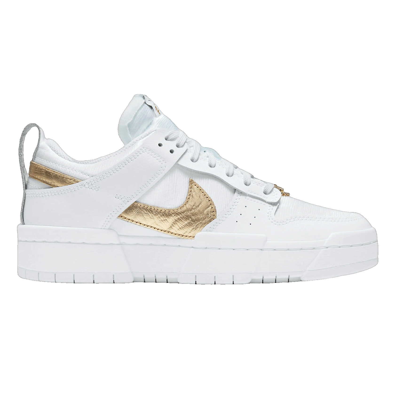 Nike Dunk Low Disrupt White Metallic Gold (W) DD9676-100
