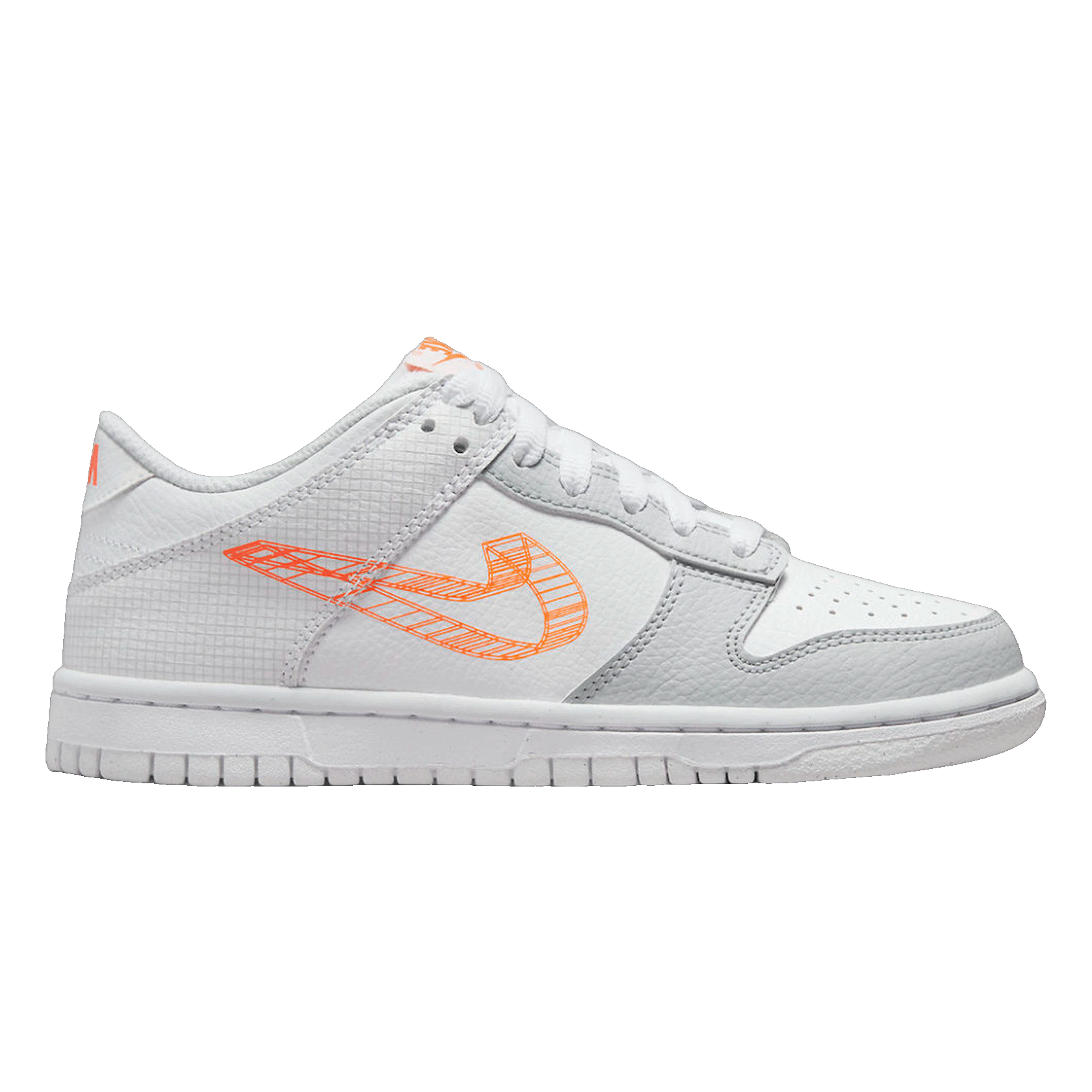 Nike Dunk Low SE 3D Swoosh Pure Platinum Total Orange (GS) DR0171-100