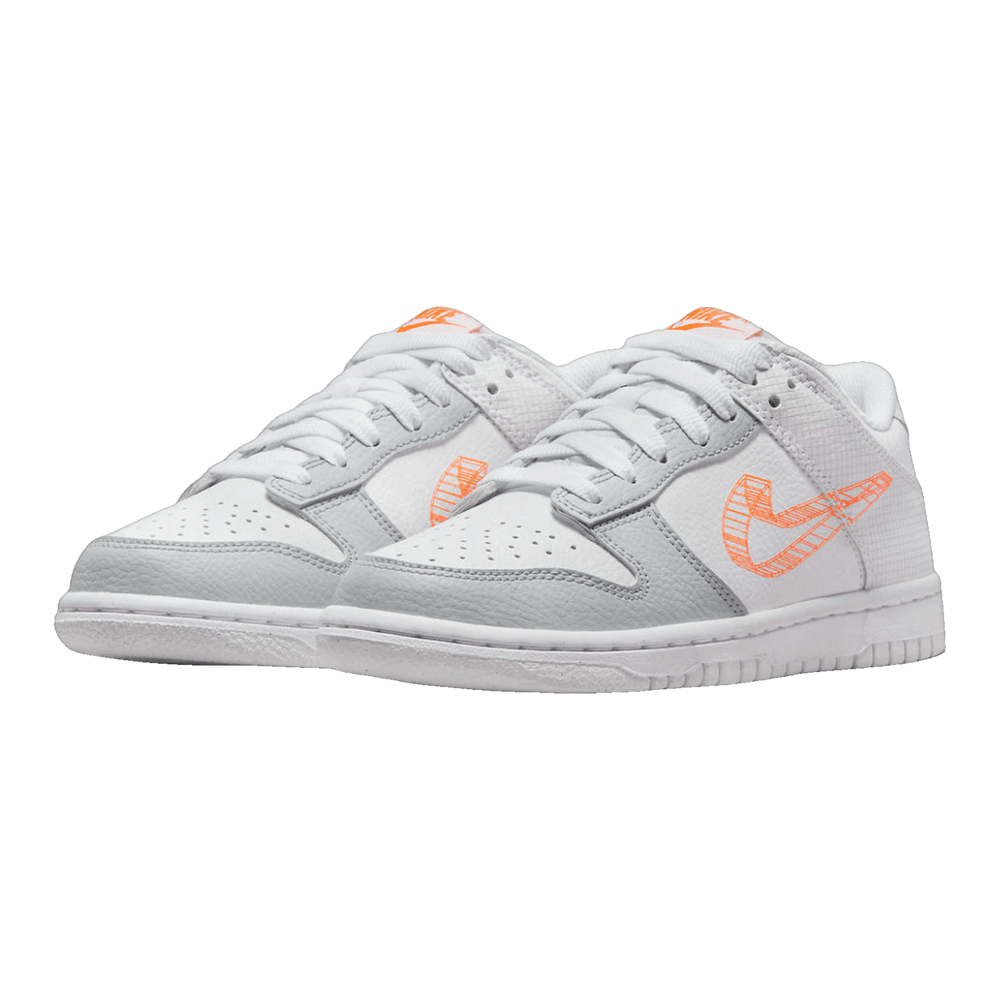 Nike Dunk Low SE 3D Swoosh Pure Platinum Total Orange (GS) DR0171-100