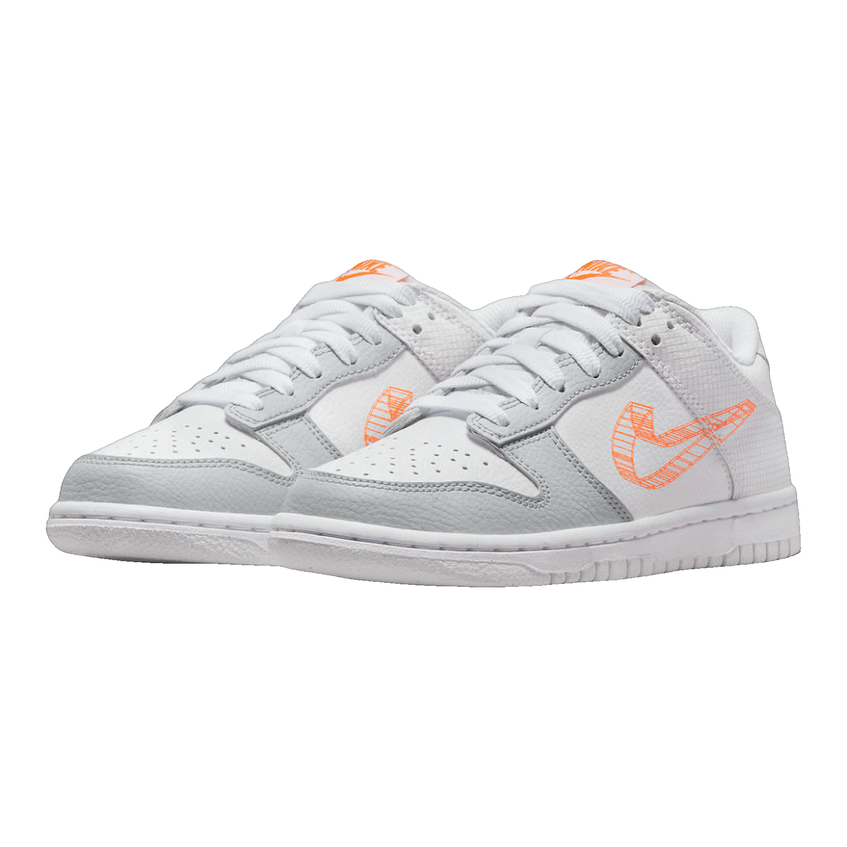 Nike Dunk Low SE 3D Swoosh Pure Platinum Total Orange (GS) DR0171-100