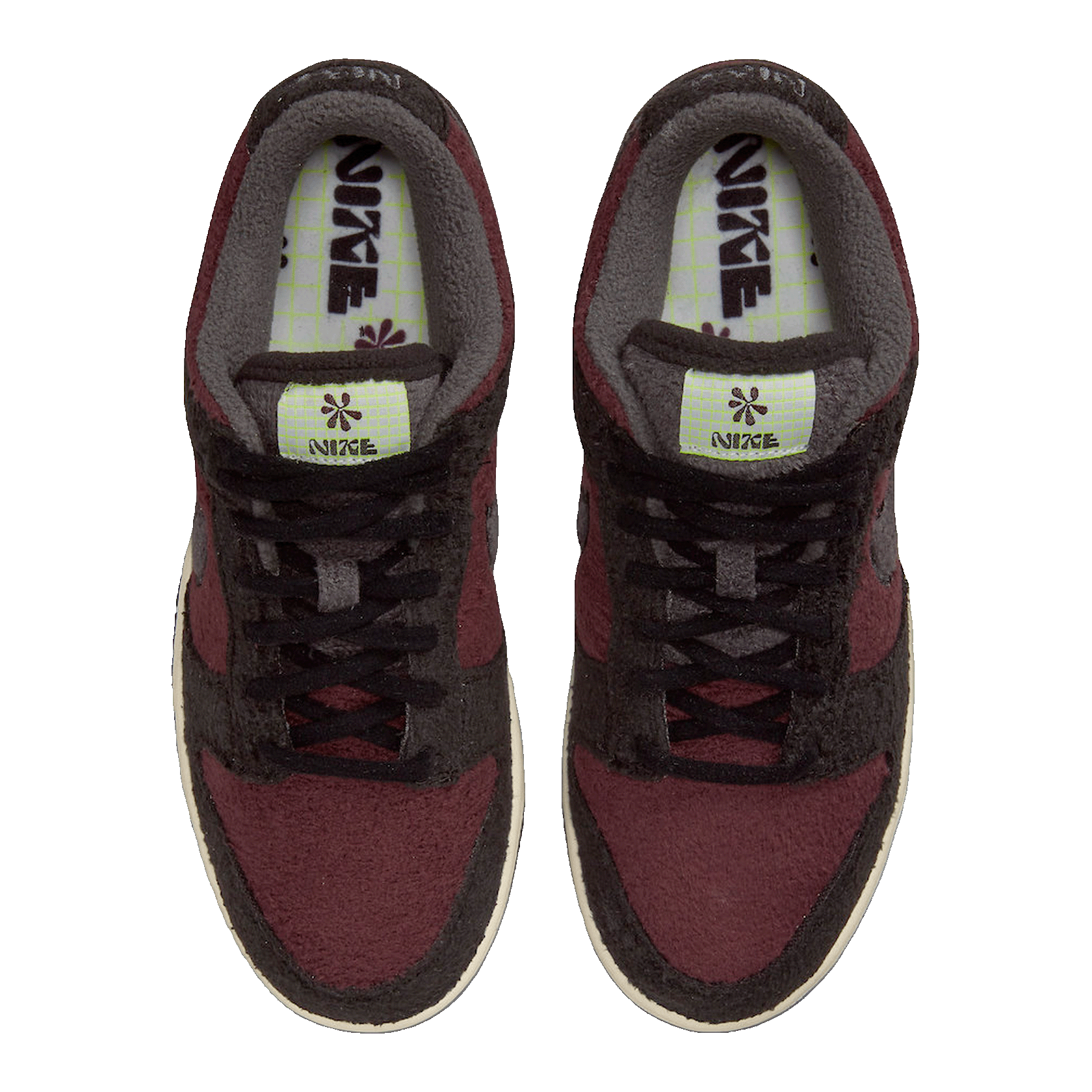 Nike Dunk Low SE Fleece Pack Burgundy Crush (W) Oben DQ7579-600