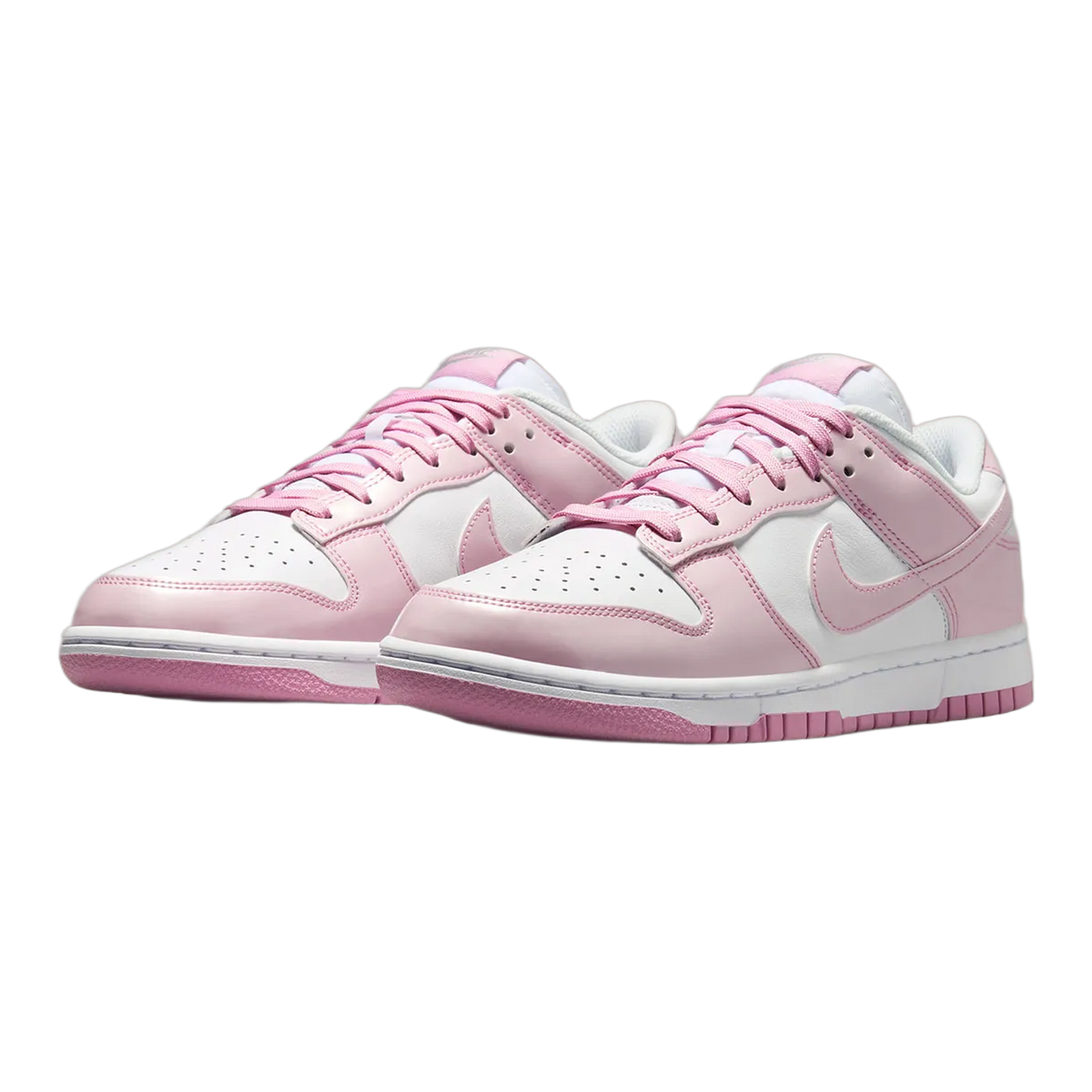 Nike Dunk Low SE Patent White Pink Rise (W) Side IV5104-100