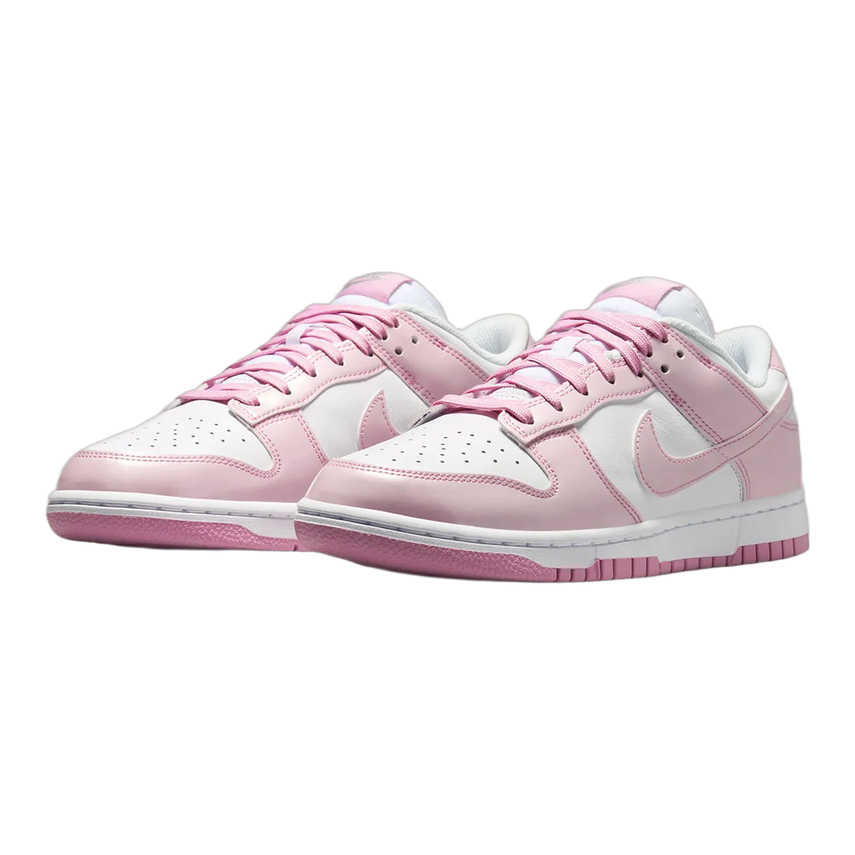 Nike Dunk Low SE Patent White Pink Rise (W) Side IV5104-100