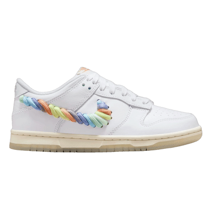 Nike Dunk Low SE Rainbow Lace Swoosh White (GS) FN4861-100
