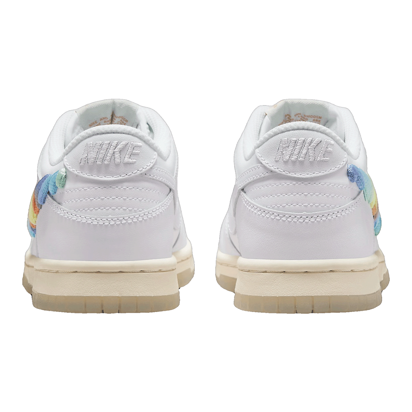 Nike Dunk Low SE Rainbow Lace Swoosh White (GS) FN4861-100