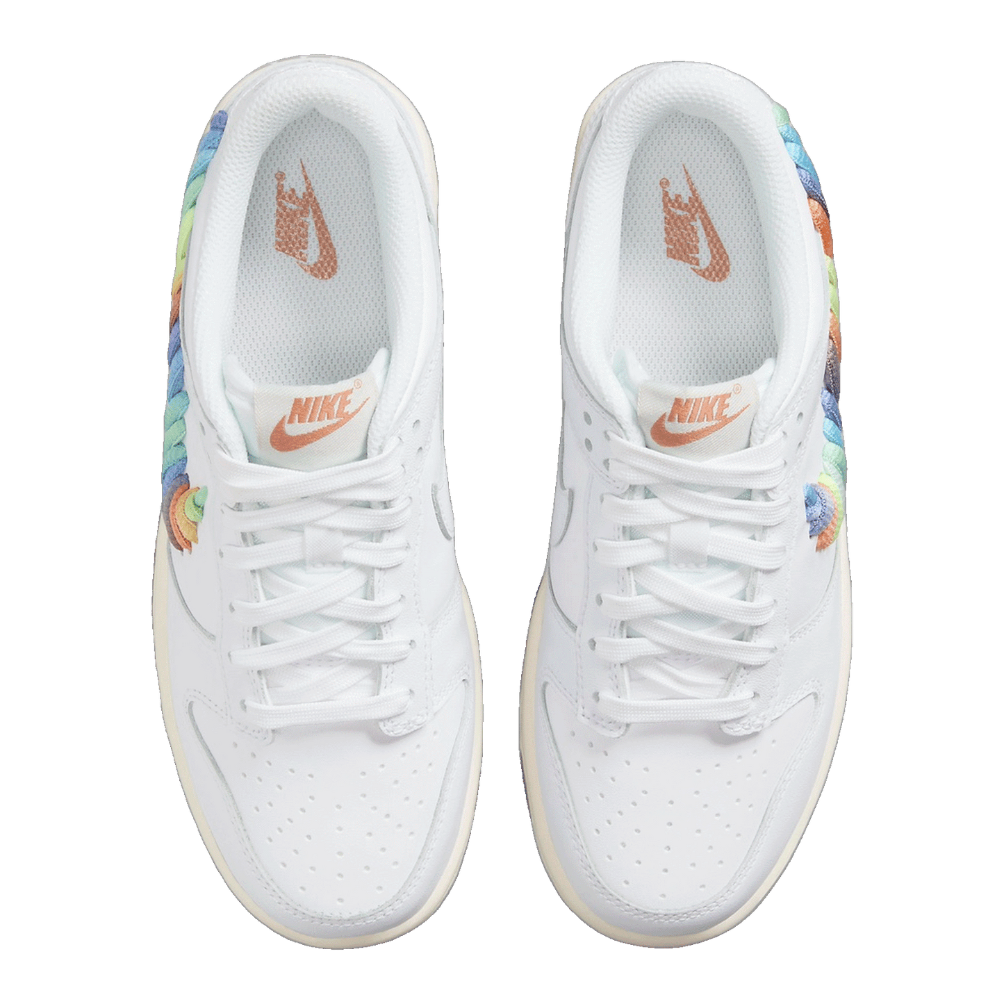 Nike Dunk Low SE Rainbow Lace Swoosh White (GS) FN4861-100