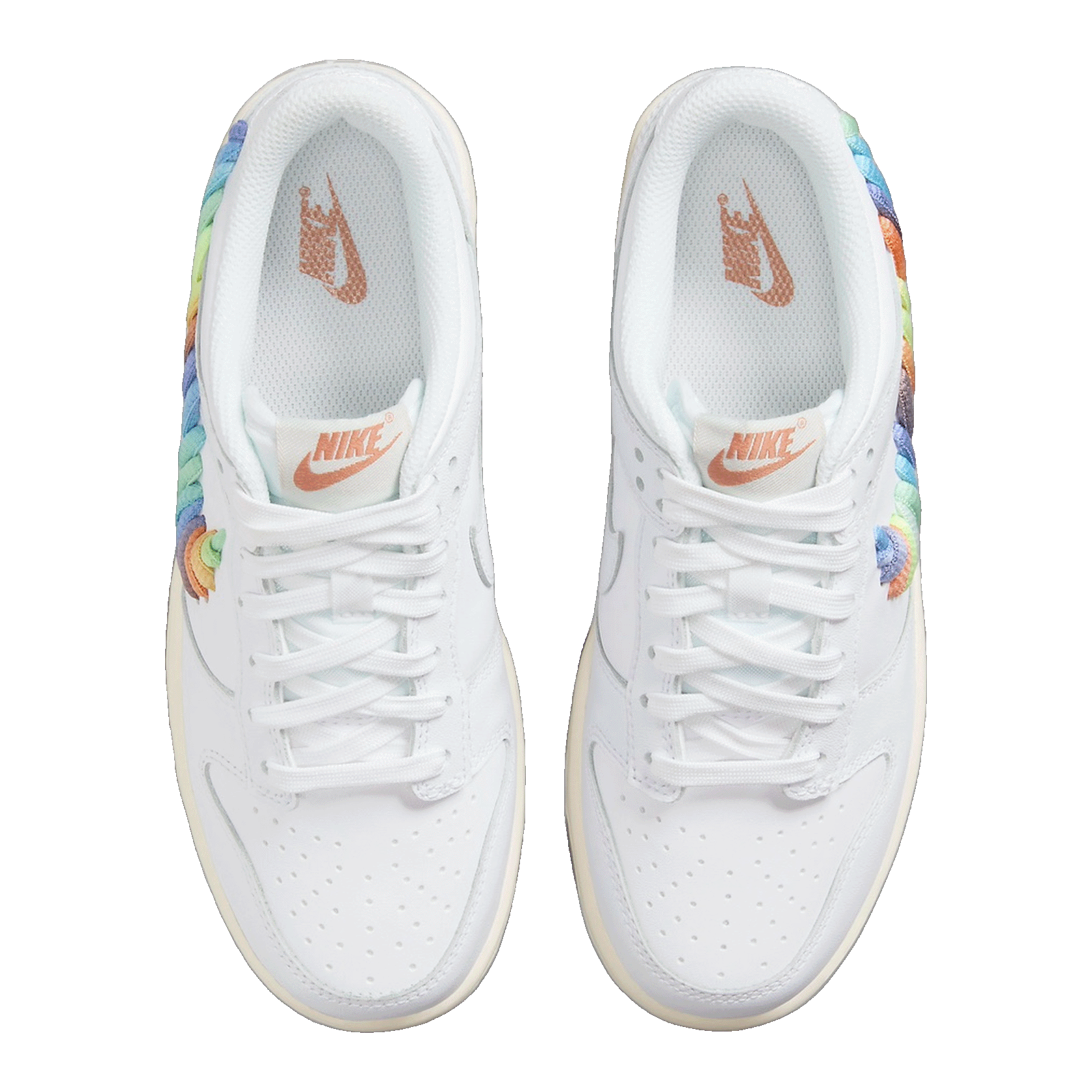 Nike Dunk Low SE Rainbow Lace Swoosh White (GS) FN4861-100