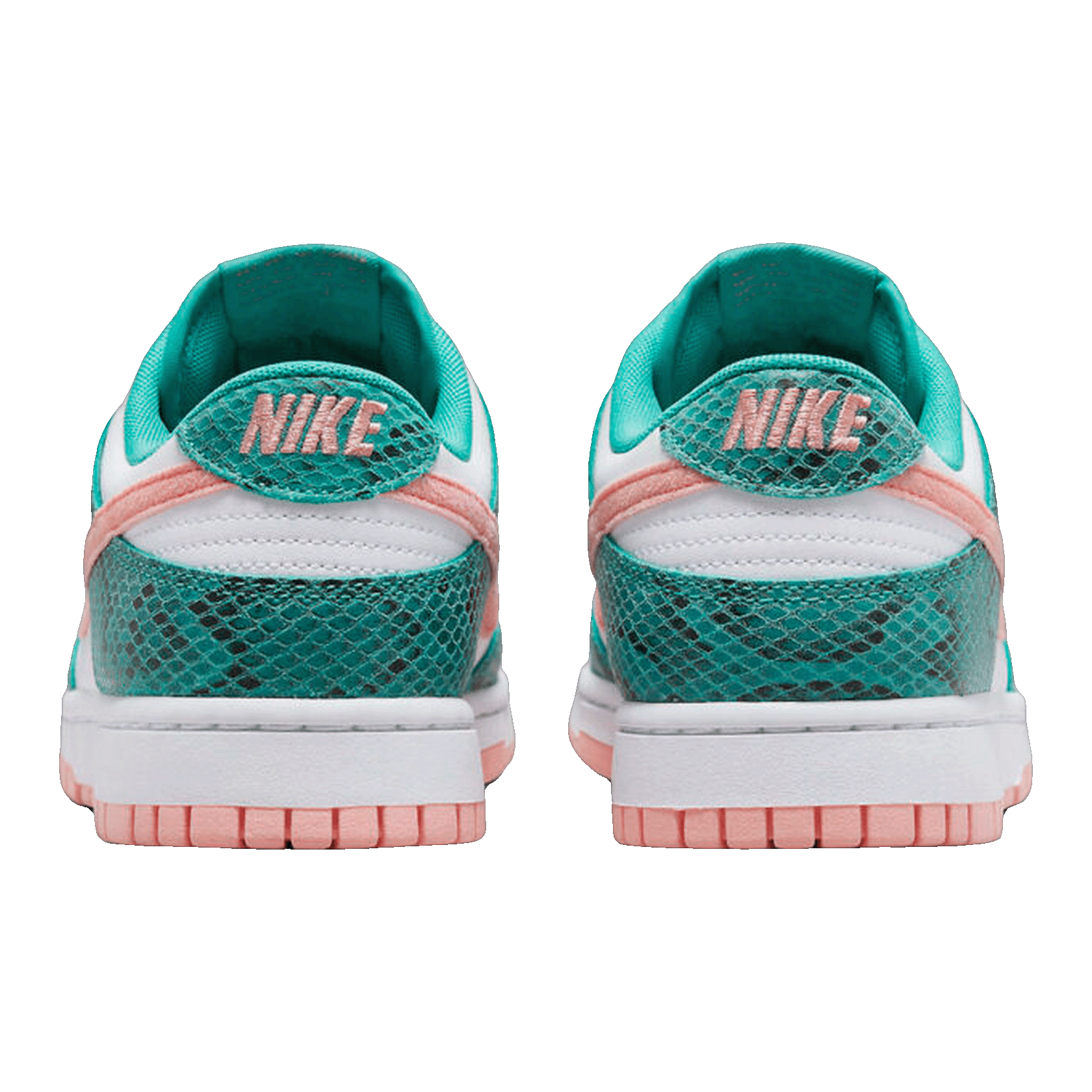 Nike Dunk Low Snakeskin Washed Teal Bleached Coral Back DR8577-300