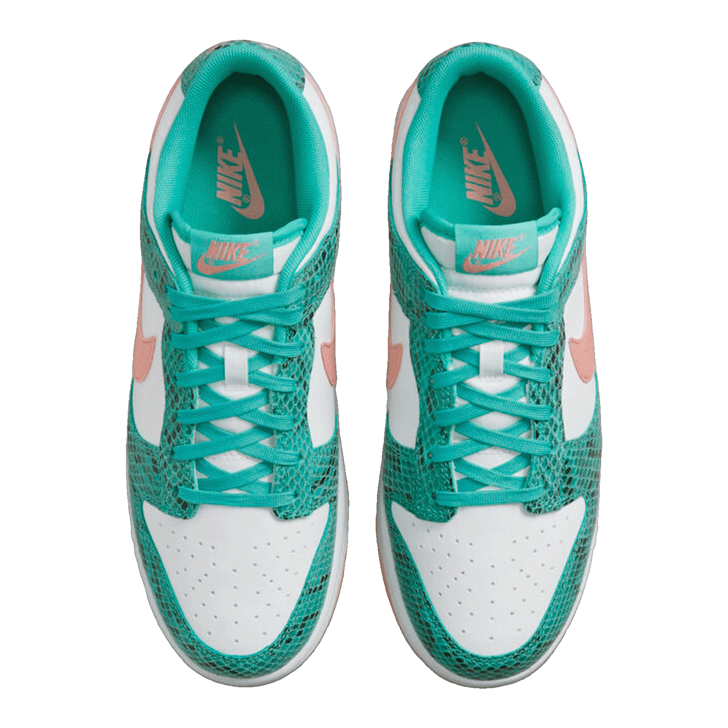 Nike Dunk Low Snakeskin Washed Teal Bleached Coral Oben DR8577-300
