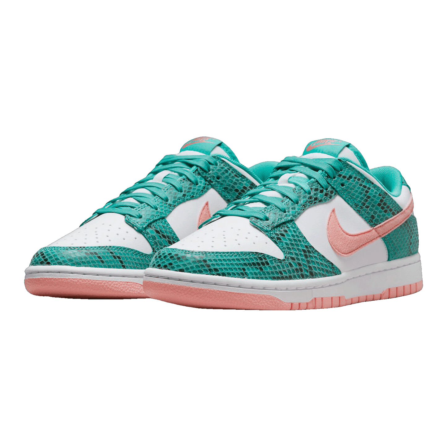 Nike Dunk Low Snakeskin Washed Teal Bleached Coral Side DR8577-300