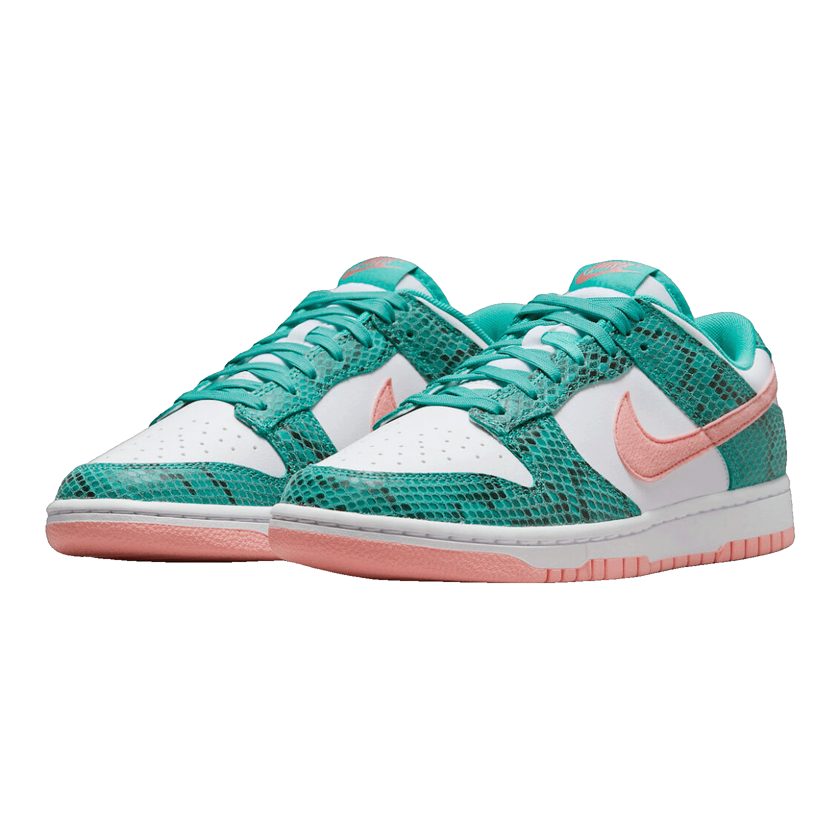 Nike Dunk Low Snakeskin Washed Teal Bleached Coral Side DR8577-300