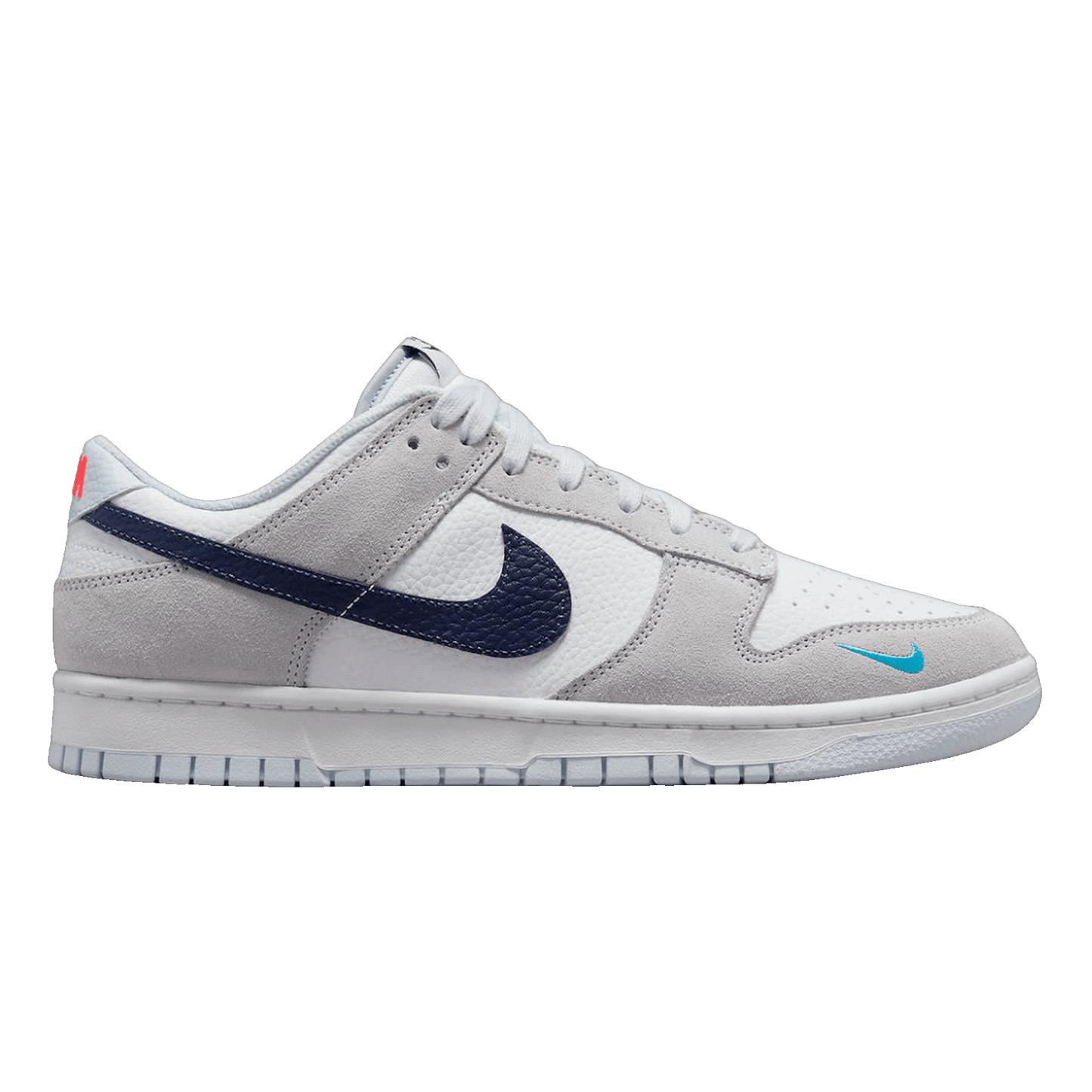 Nike Dunk Low White Grey Navy Aqua Mini Swoosh FJ4227-001